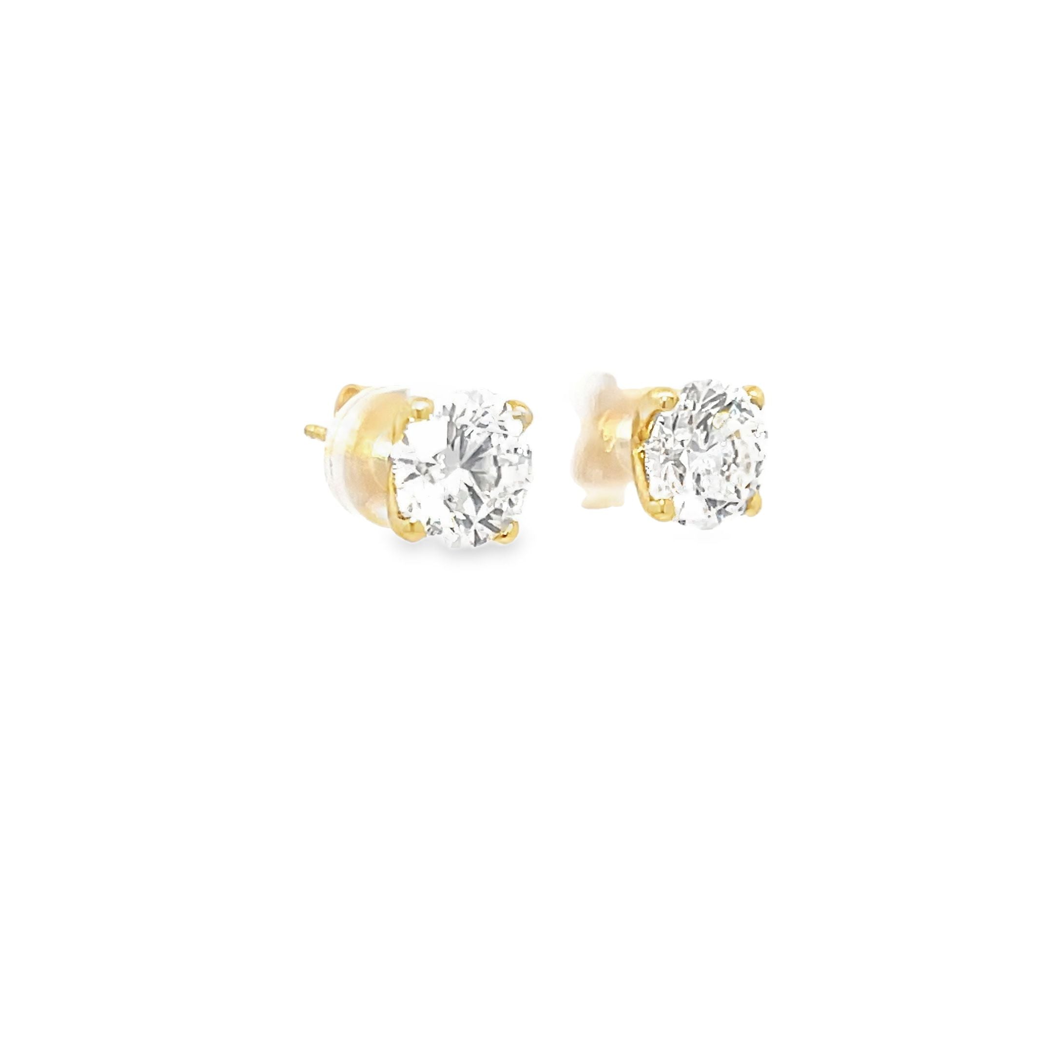 5.00ct Total Lab Grown Diamond Round Brilliant Cut Diamond Studs Set In 18ct Yellow Gold