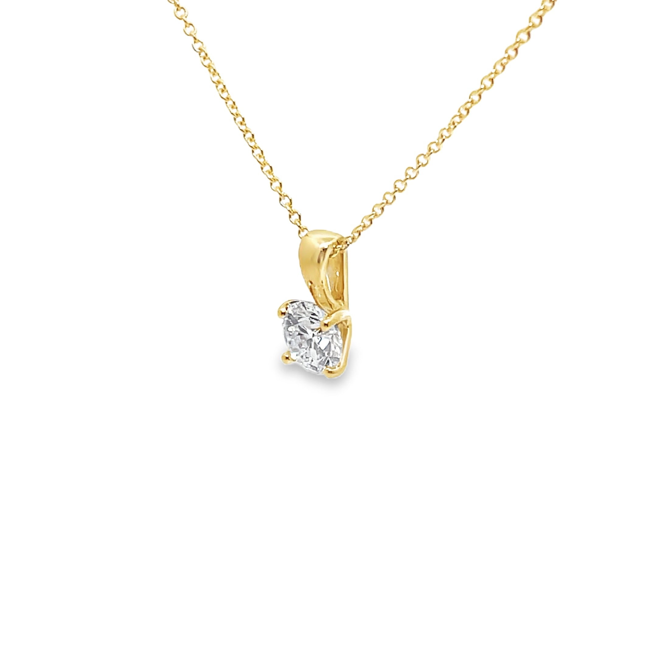 1.01ct Diamond Round Brilliant Cut Pendant Set In 18ct Yellow Gold