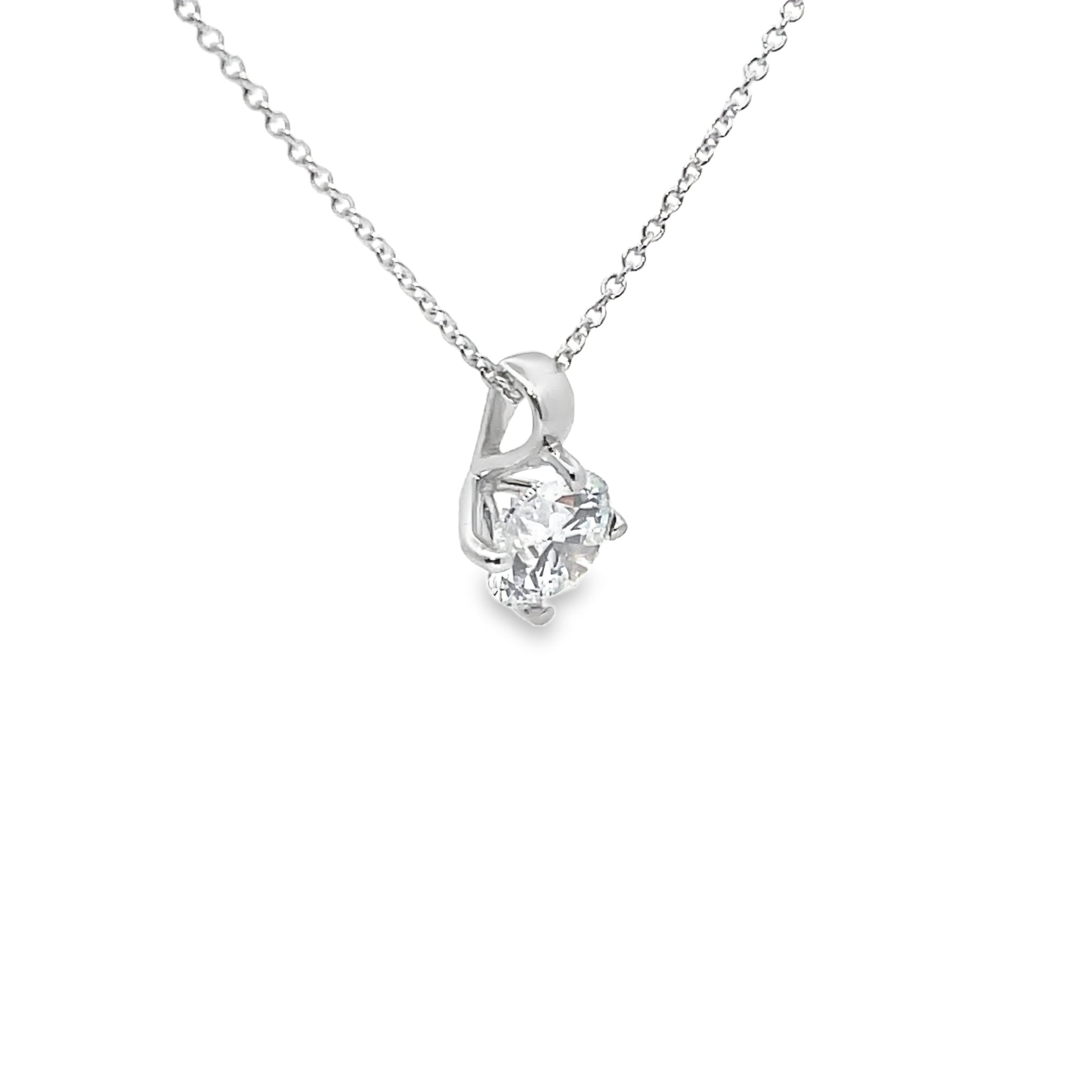 1.51ct Lab Grown Diamond Round Brilliant Cut Pendant Set In 18ct White Gold