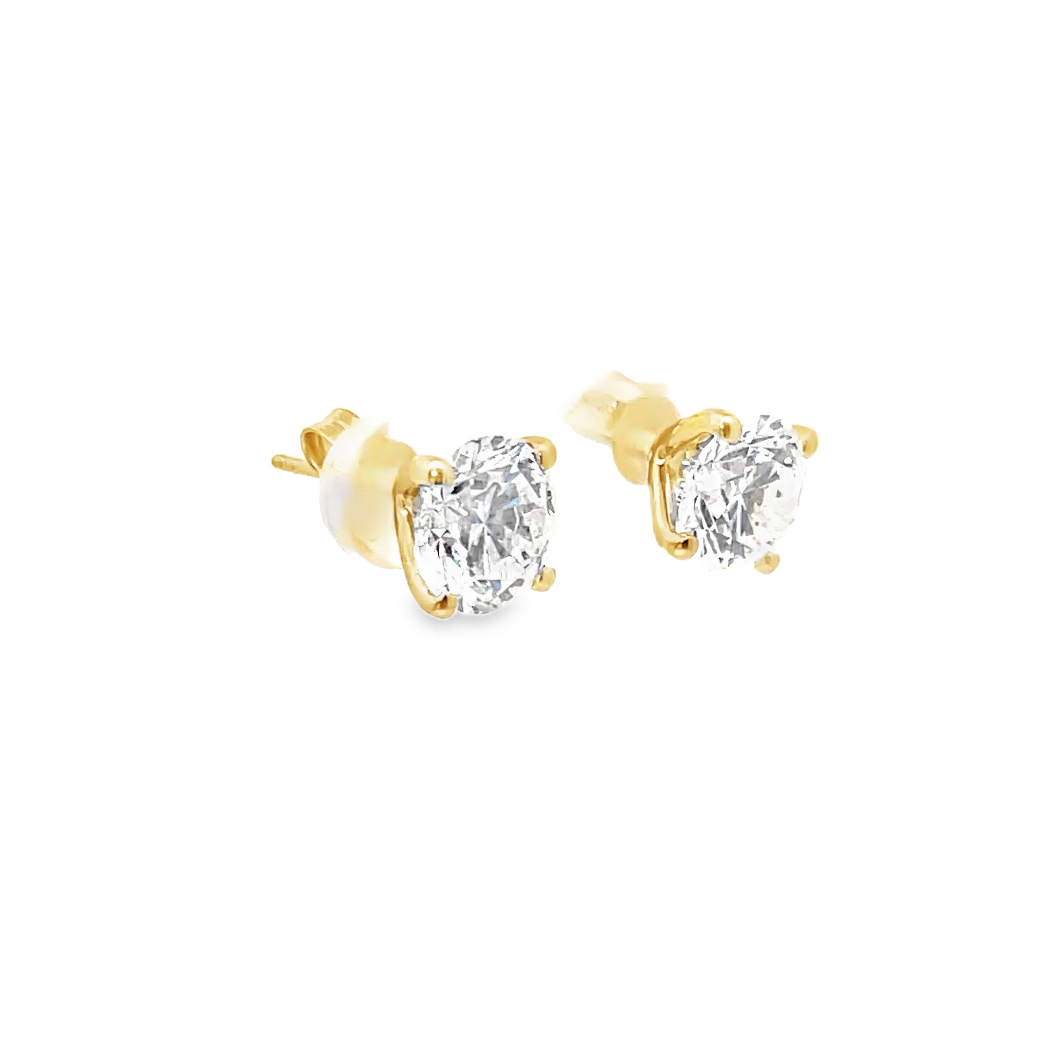 5.06ct Lab Grown Round Brilliant Cut Diamond Studs Set In 18ct Yellow Gold