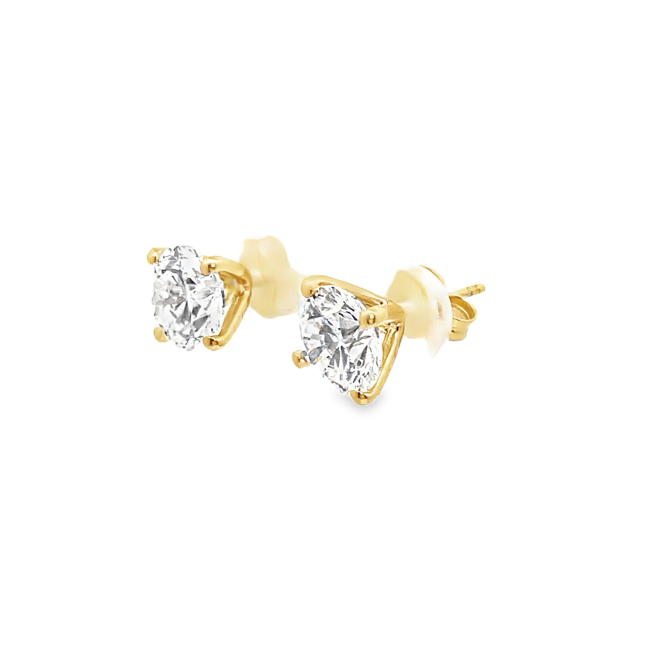 5.06ct Lab Grown Round Brilliant Cut Diamond Studs Set In 18ct Yellow Gold