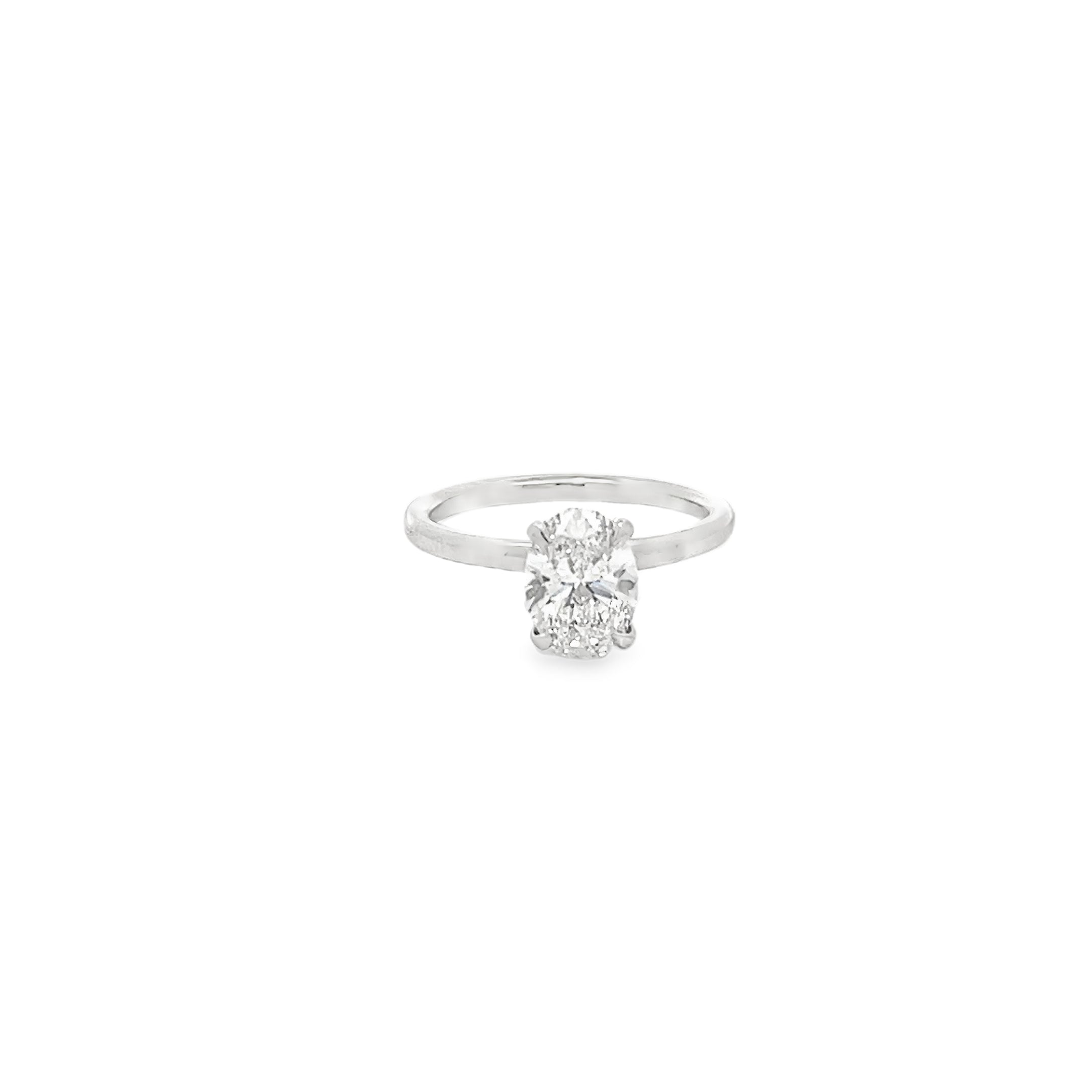 1.51ct Lab Grown Oval Cut Diamond Engagement Ring Set In Platinum