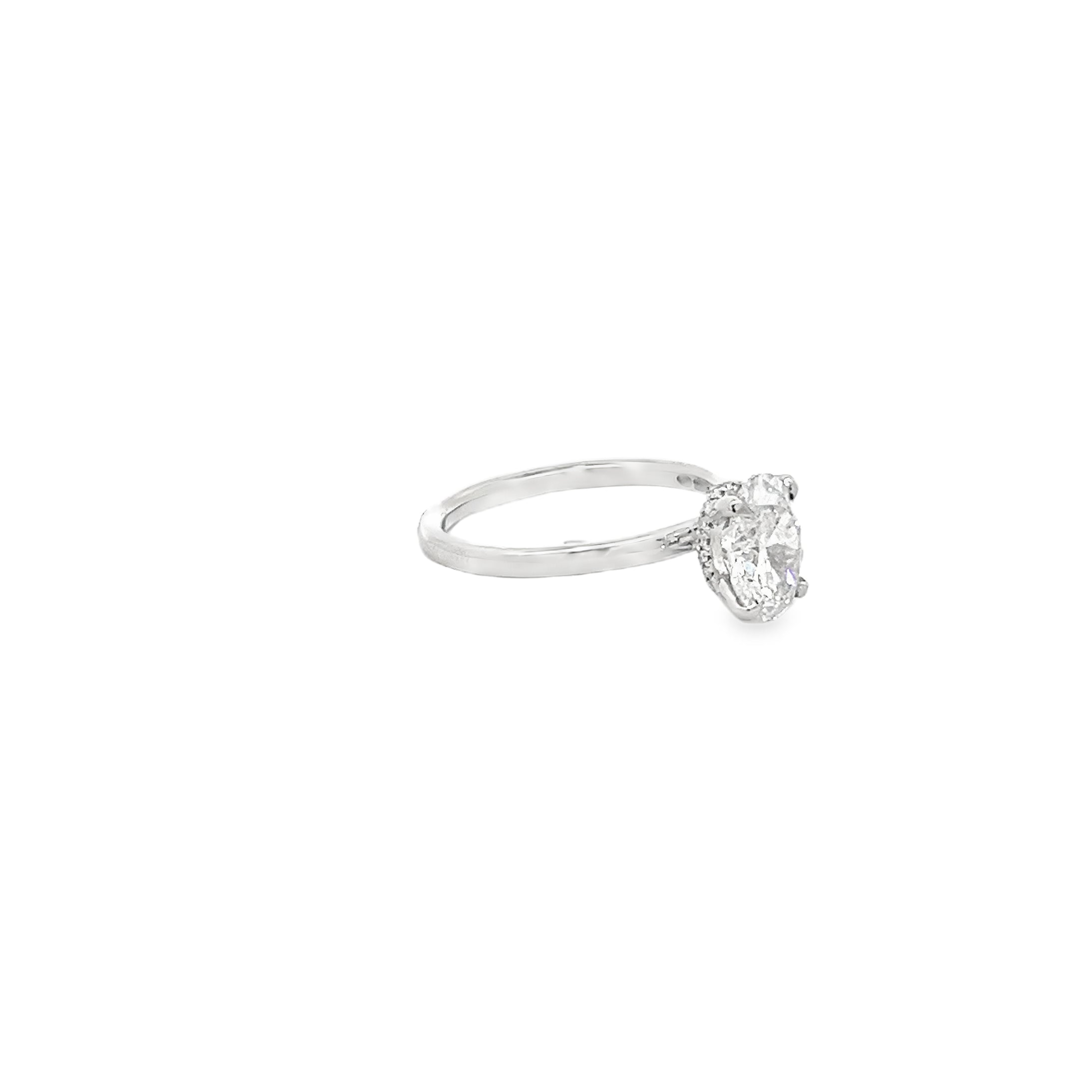 1.51ct Lab Grown Oval Cut Diamond Engagement Ring Set In Platinum