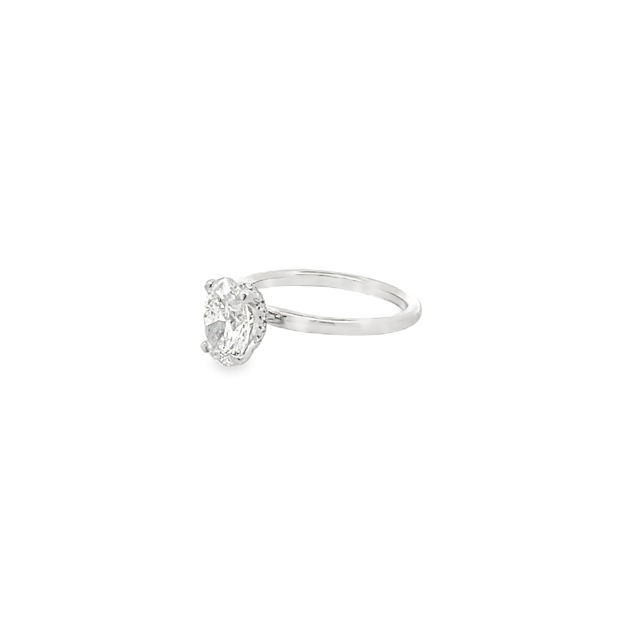 1.51ct Lab Grown Oval Cut Diamond Engagement Ring Set In Platinum