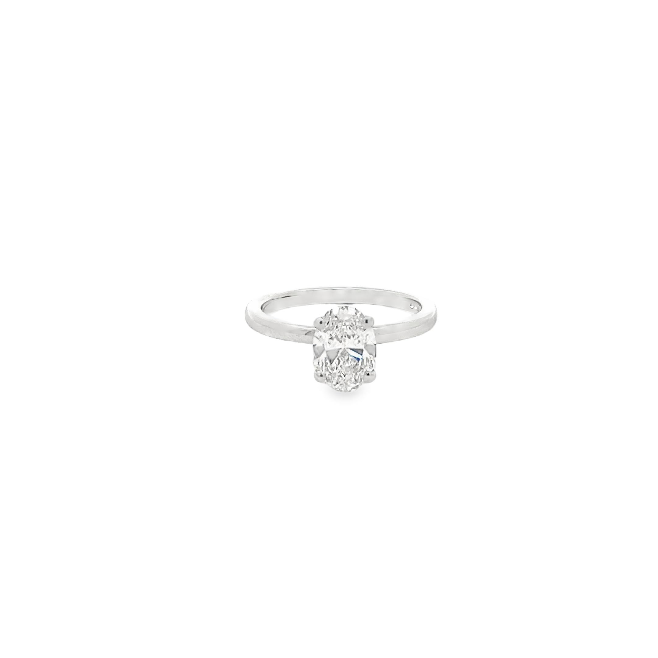 1.19ct Lab Grown Oval Cut Diamond Engagement Ring Set In Platinum