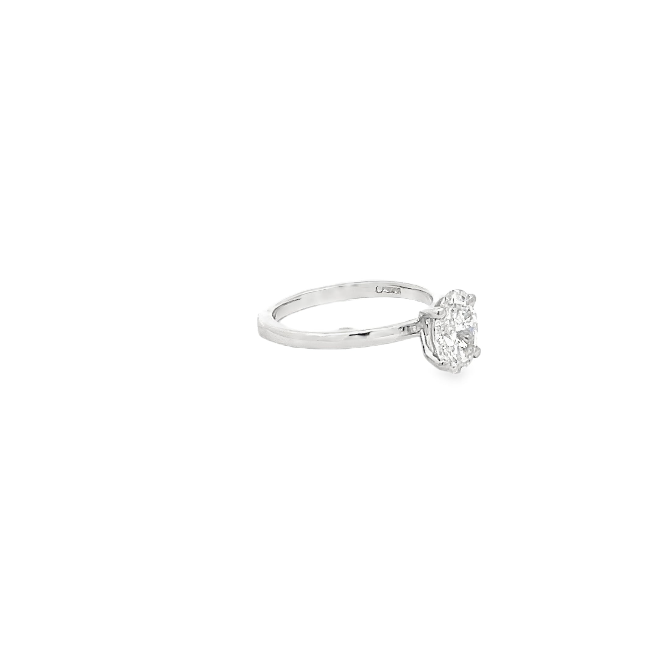 1.19ct Lab Grown Oval Cut Diamond Engagement Ring Set In Platinum