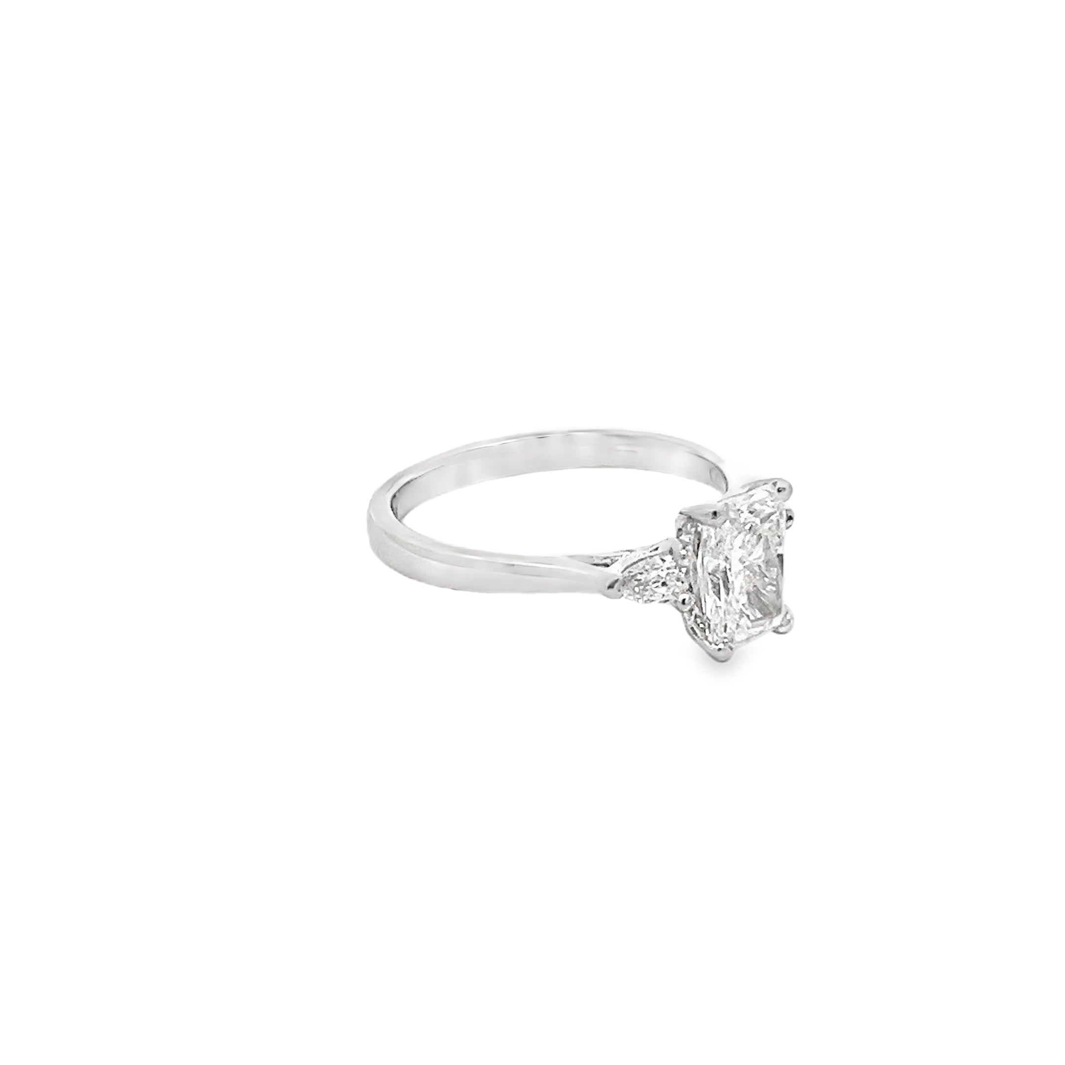 1.19ct Lab Grown Radiant Cut Diamond Engagement Ring Set In Platinum