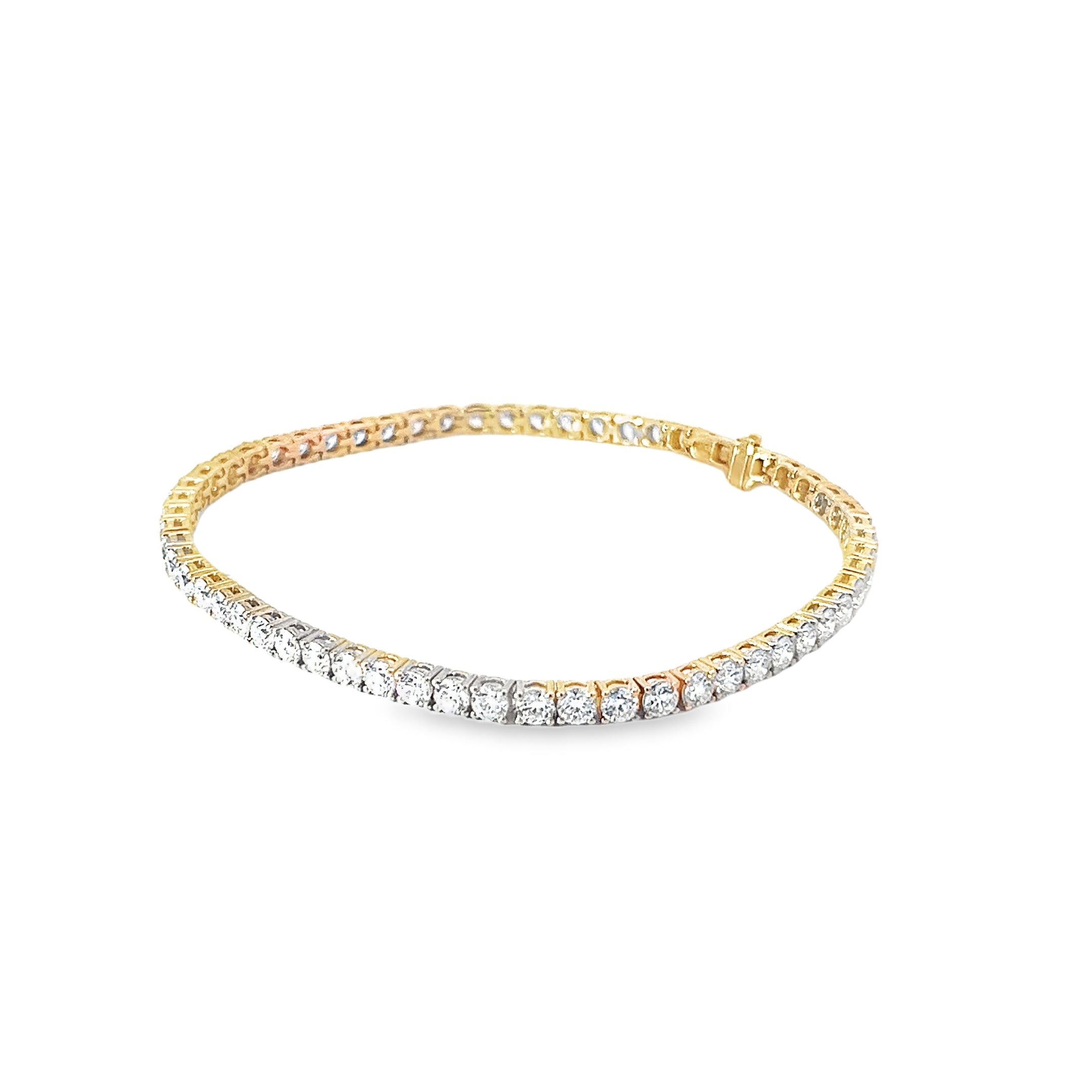 5.01ct Lab Grown Round Brilliant Cut Diamond Tennis Bracelet Set in 9ct Yellow Gold