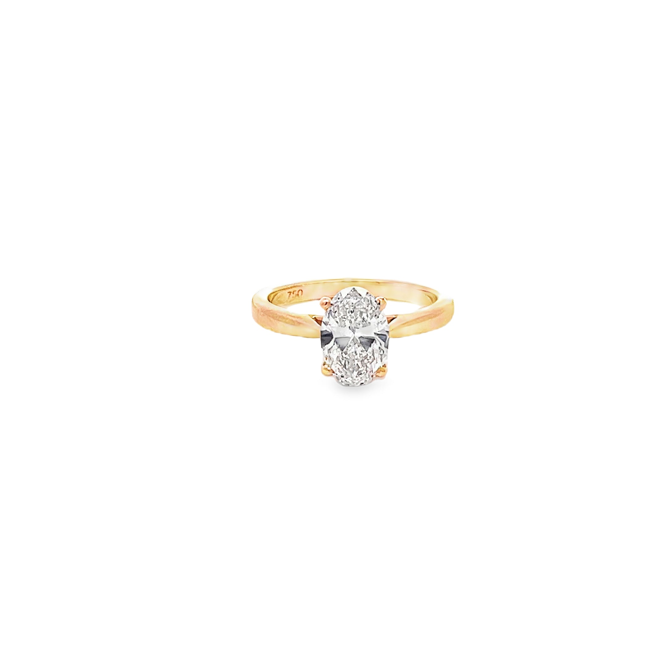 1.50ct Lab Grown Oval Cut Diamond Engagement Ring Set In Platinum