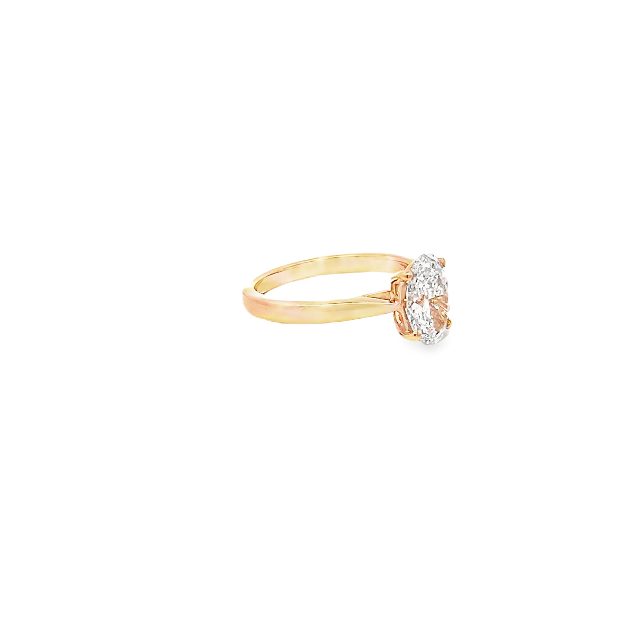 1.50ct Lab Grown Oval Cut Diamond Engagement Ring Set In Platinum