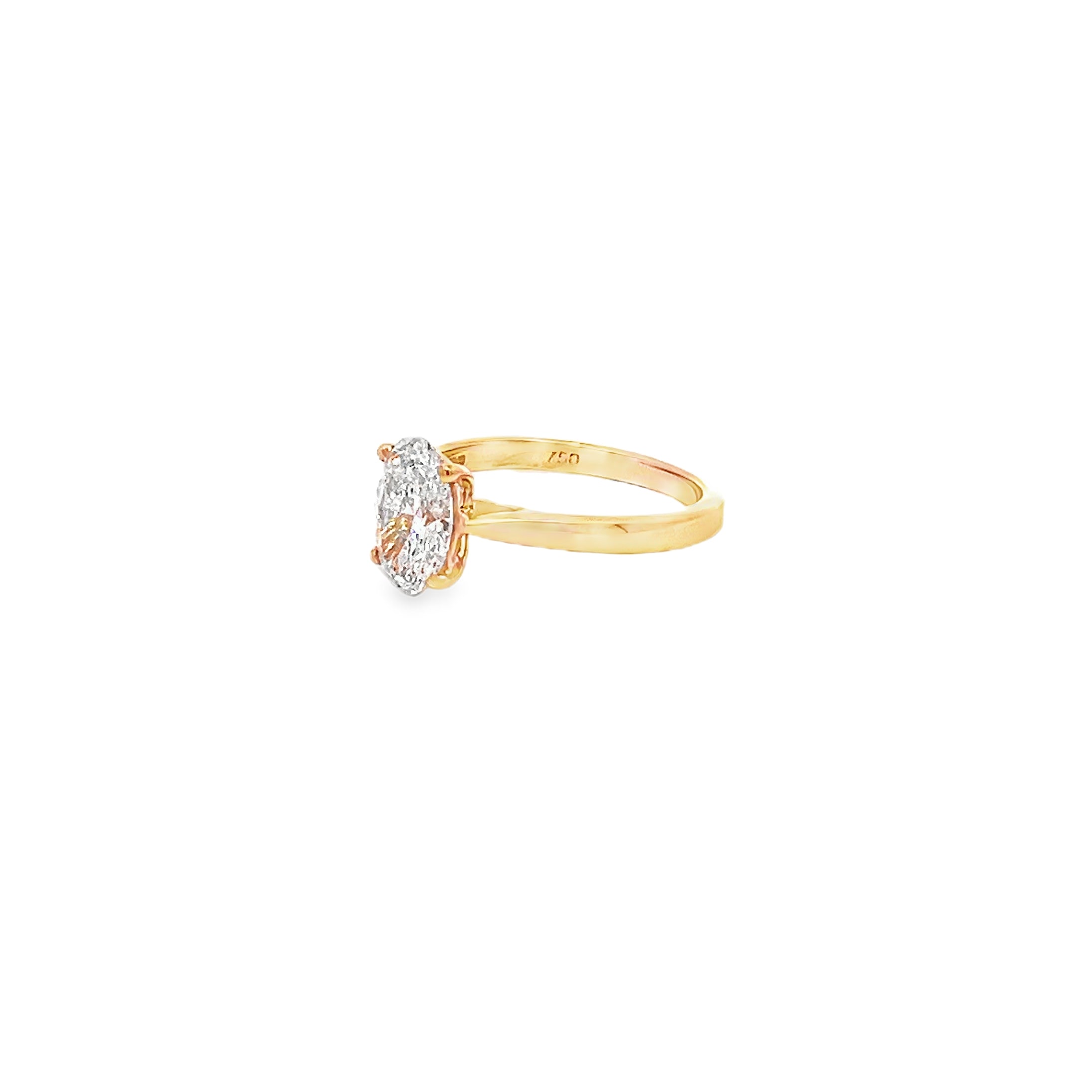 1.50ct Lab Grown Oval Cut Diamond Engagement Ring Set In Platinum