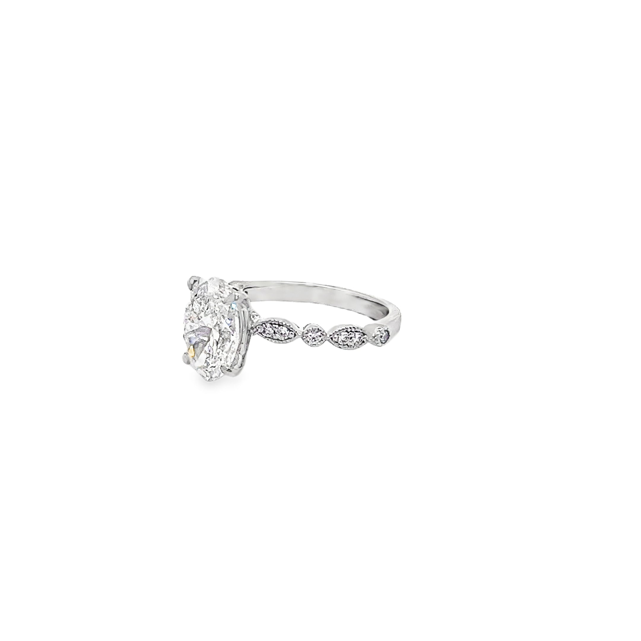 2.50ct Lab Grown Oval Cut Diamond Engagement Ring Set In Platinum