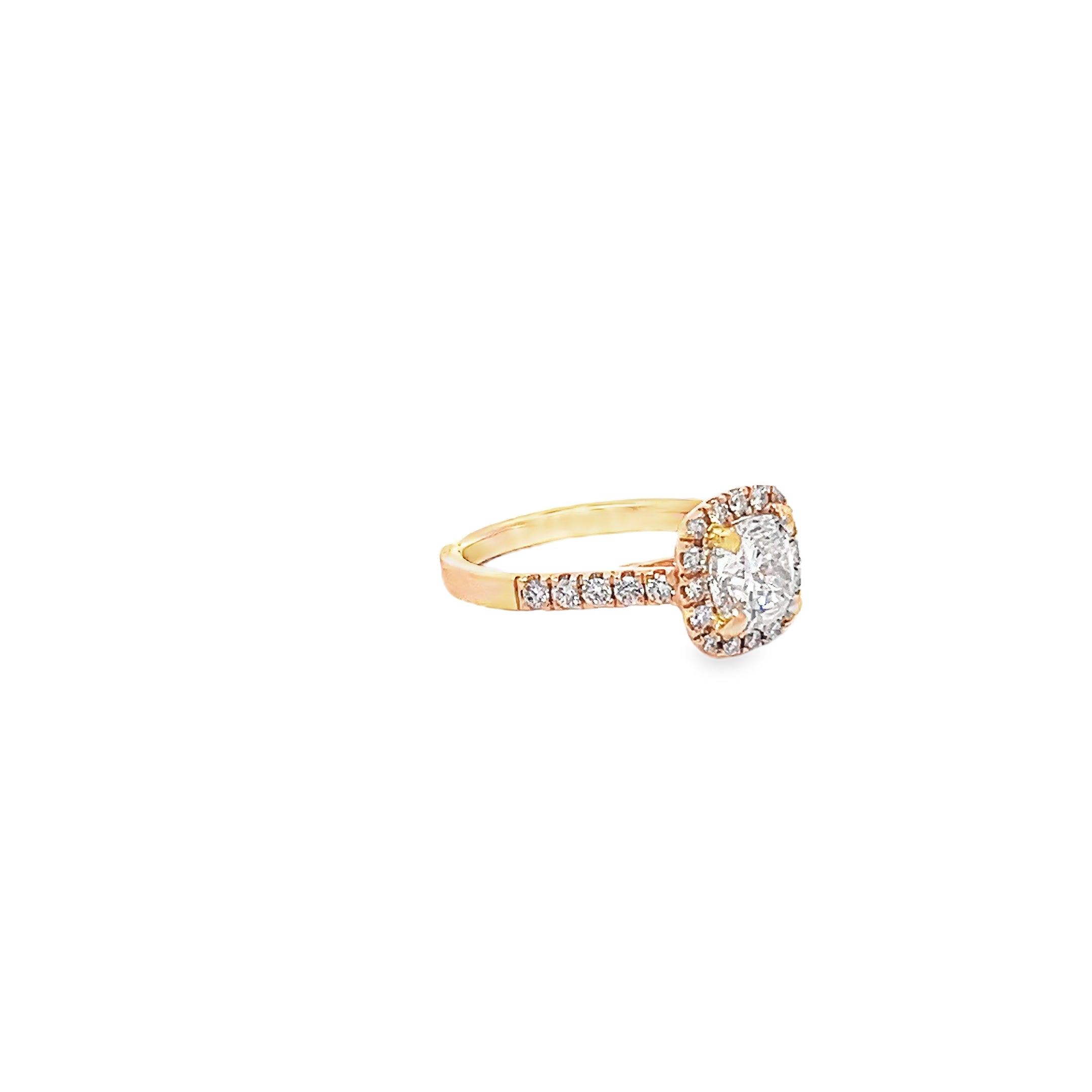 1.50ct Cushion Cut Lab Grown Diamond Engagement Ring Set in 18ct Yellow Gold