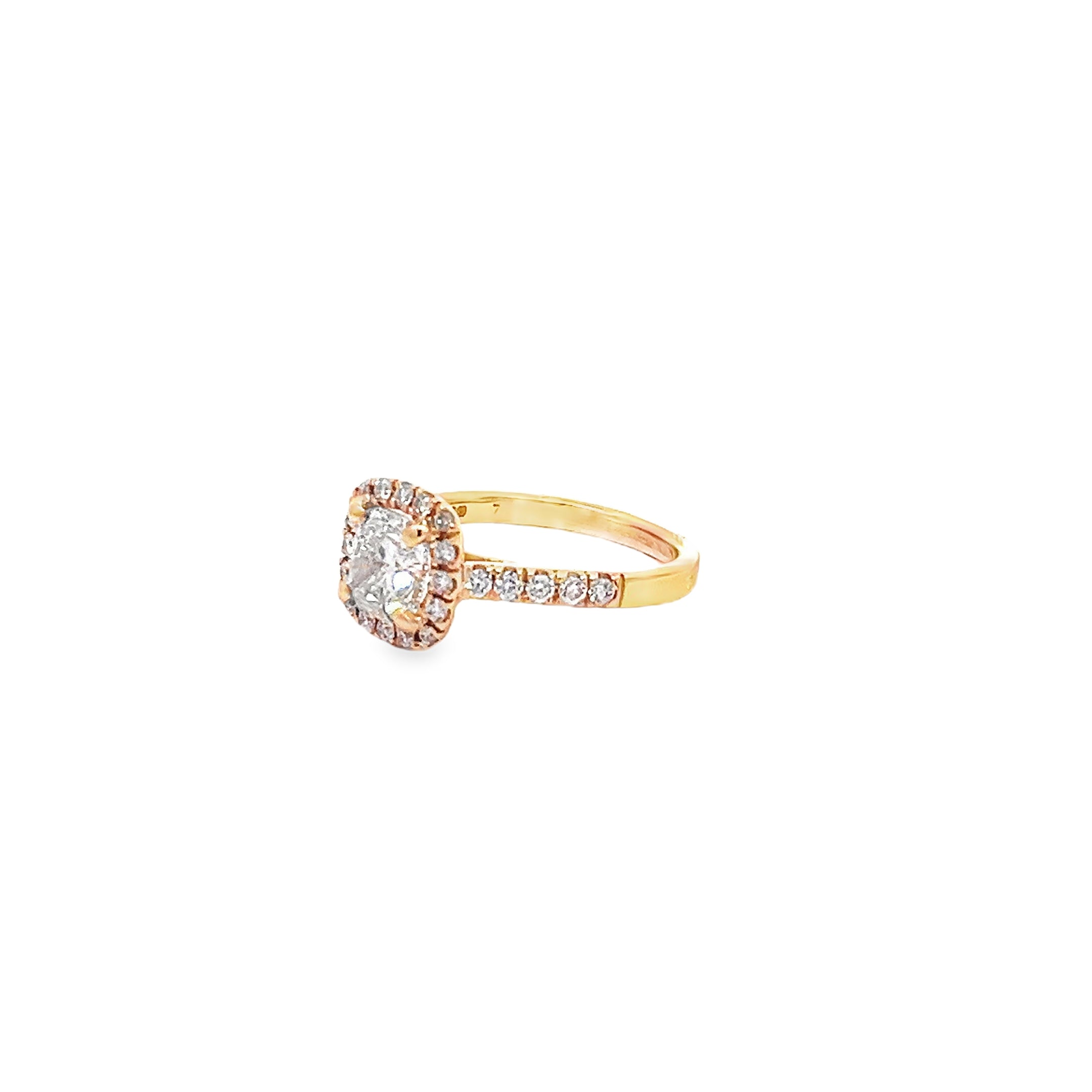 1.50ct Cushion Cut Lab Grown Diamond Engagement Ring Set in 18ct Yellow Gold