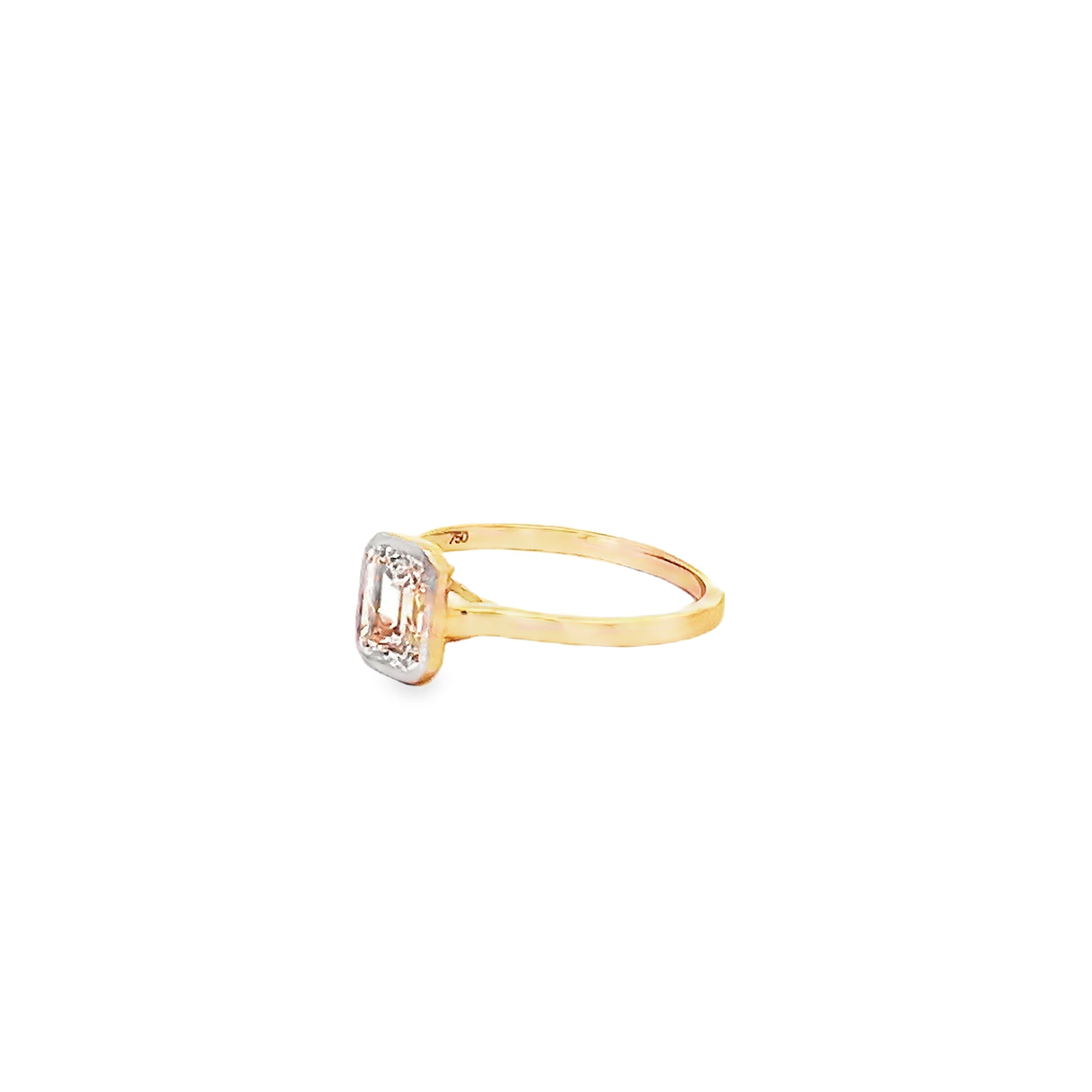 1.04ct Emerald Cut Lab Grown Diamond Bezel Set In 18ct Yellow Gold