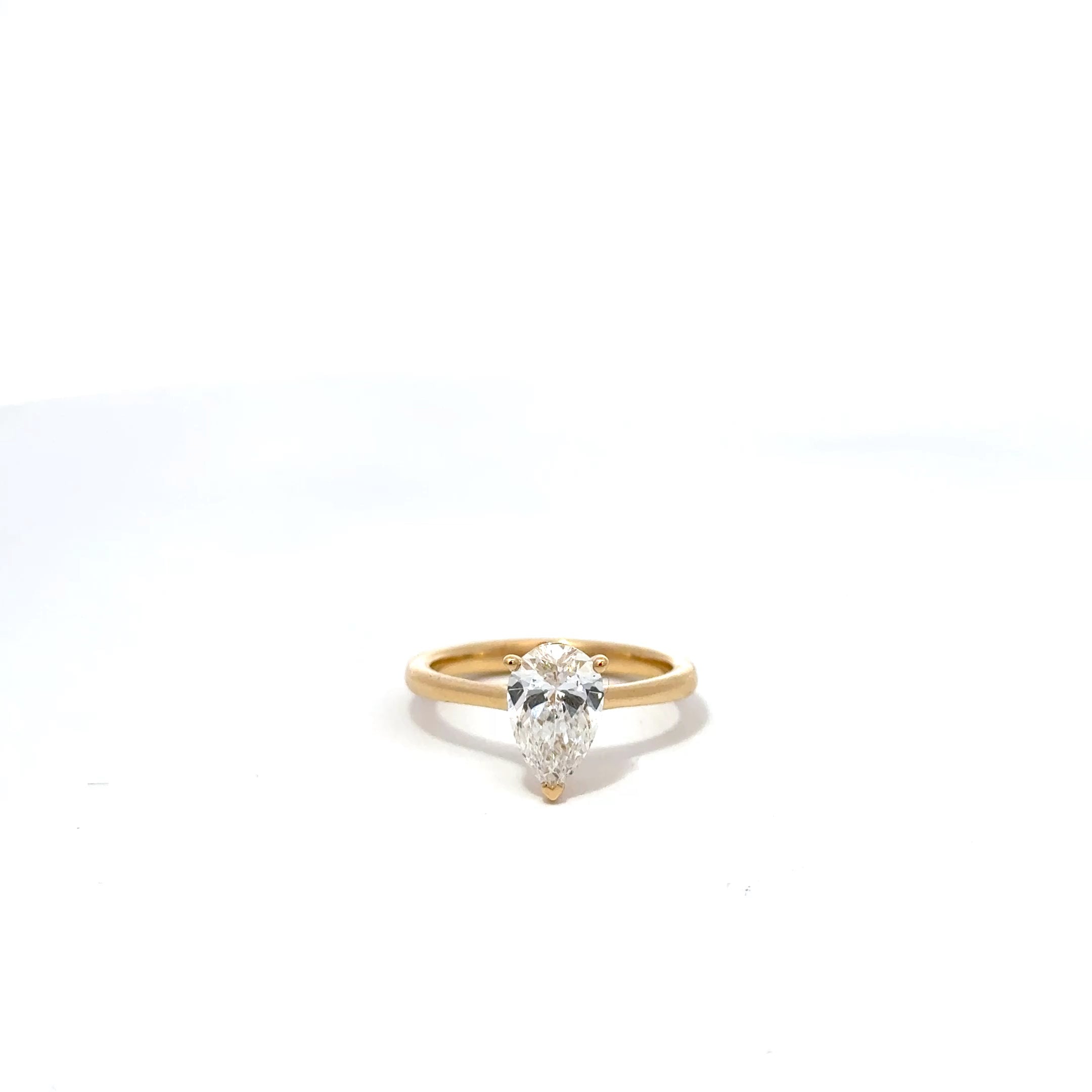 1.51ct Pear Shaped Lab Grown Diamond Set in 18ct Yellow Gold