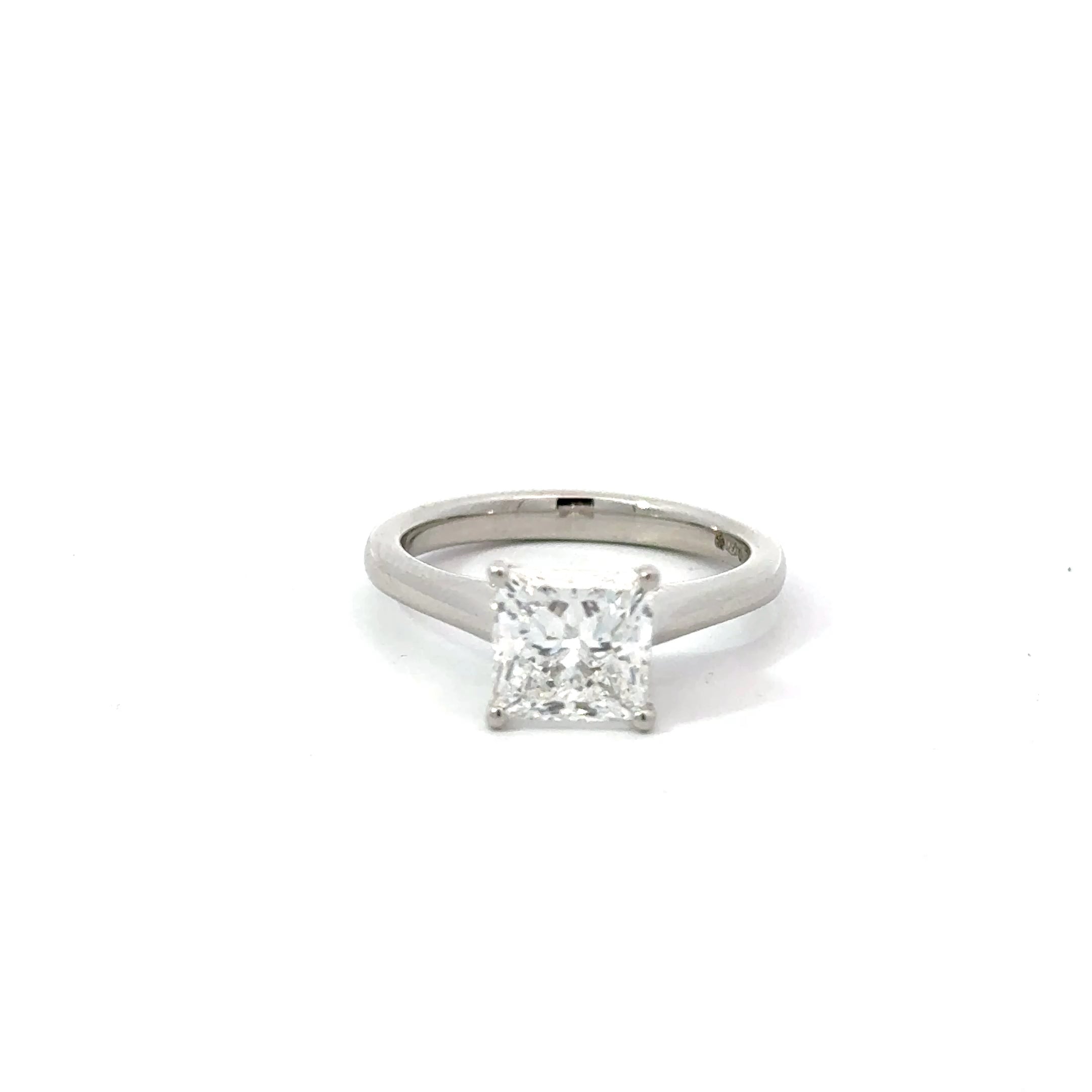 2.02ct Princess Cut Lab Grown Solitaire Ring Set In Platinum
