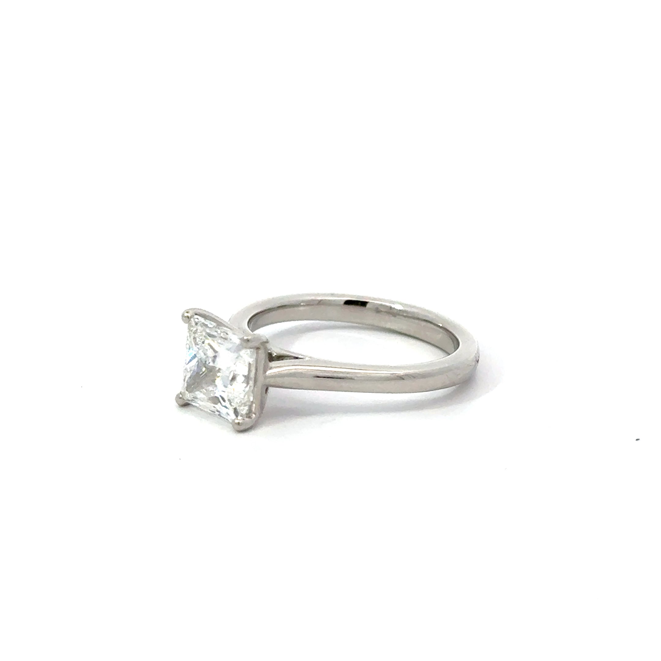 2.02ct Princess Cut Lab Grown Solitaire Ring Set In Platinum