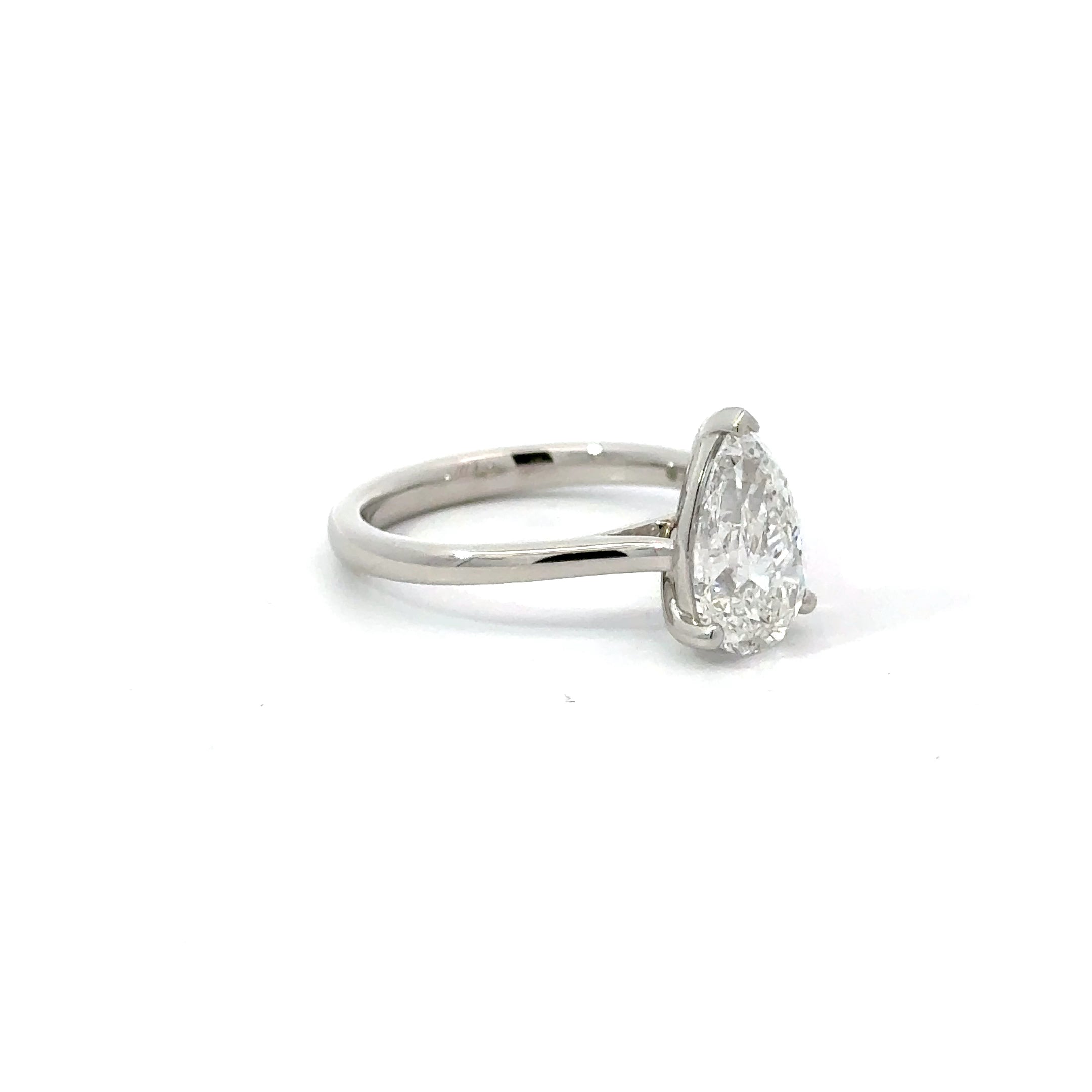 1.51ct Pear Brilliant Cut Lab Grown Solitaire Set in Platinum