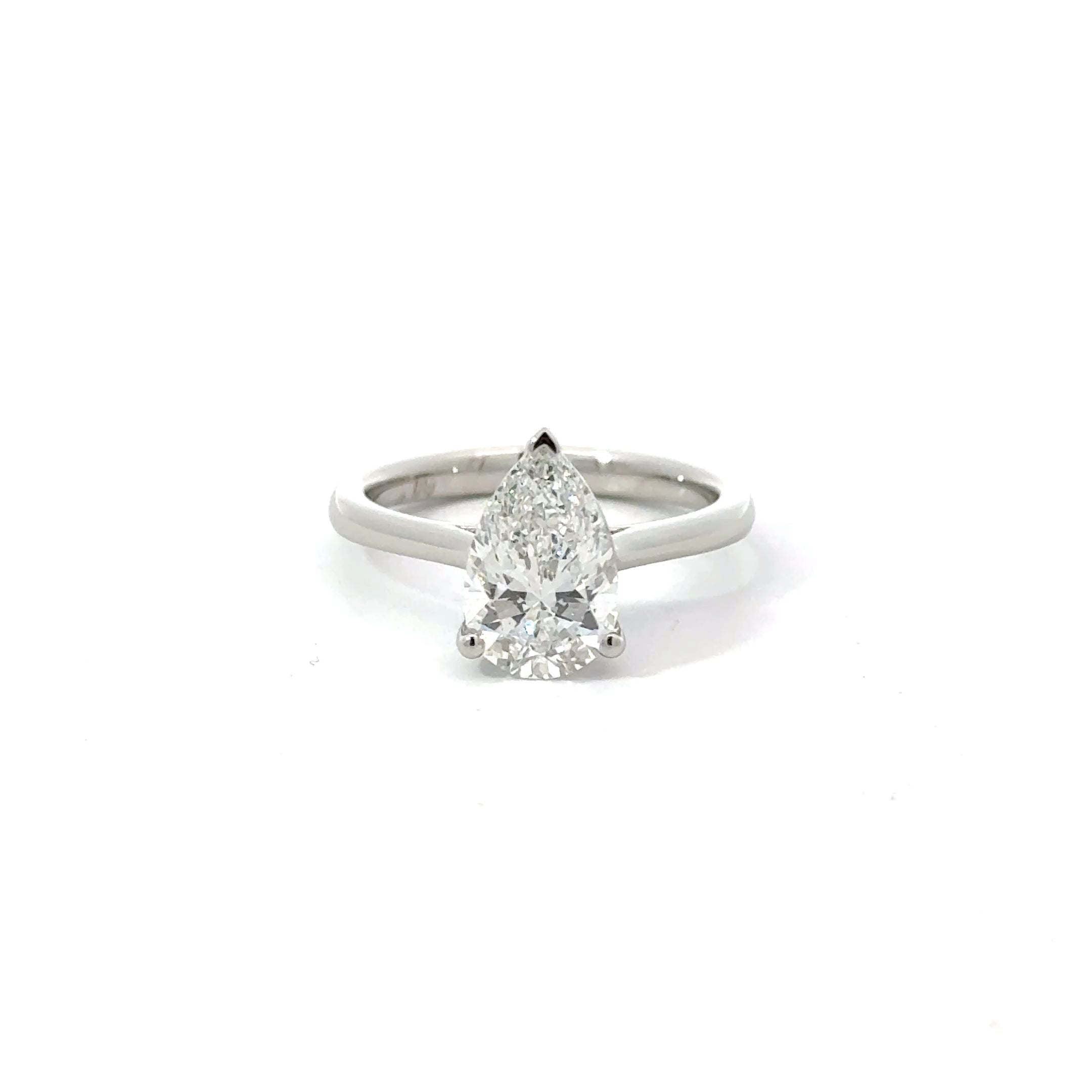1.51ct Pear Brilliant Cut Lab Grown Solitaire Set in Platinum