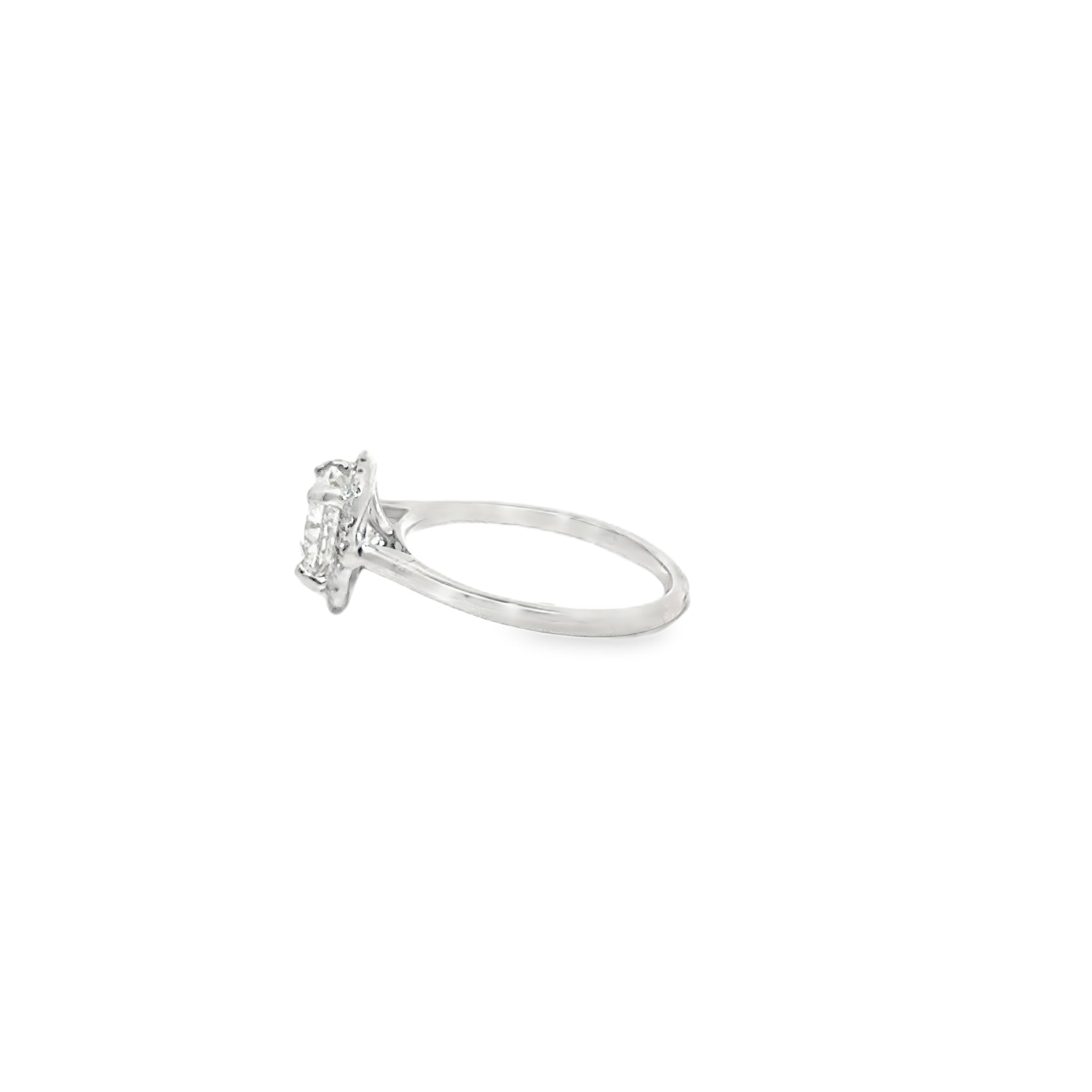 1.62ct Cushion Brilliant Cut Lab Grown Diamond Ring With Diamond Halo Set in 18ct White Gold
