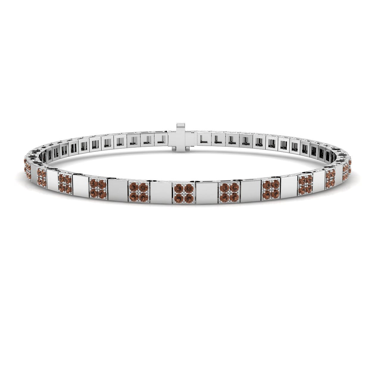 14ct White Gold 0.46ct Brown Diamond Bracelet