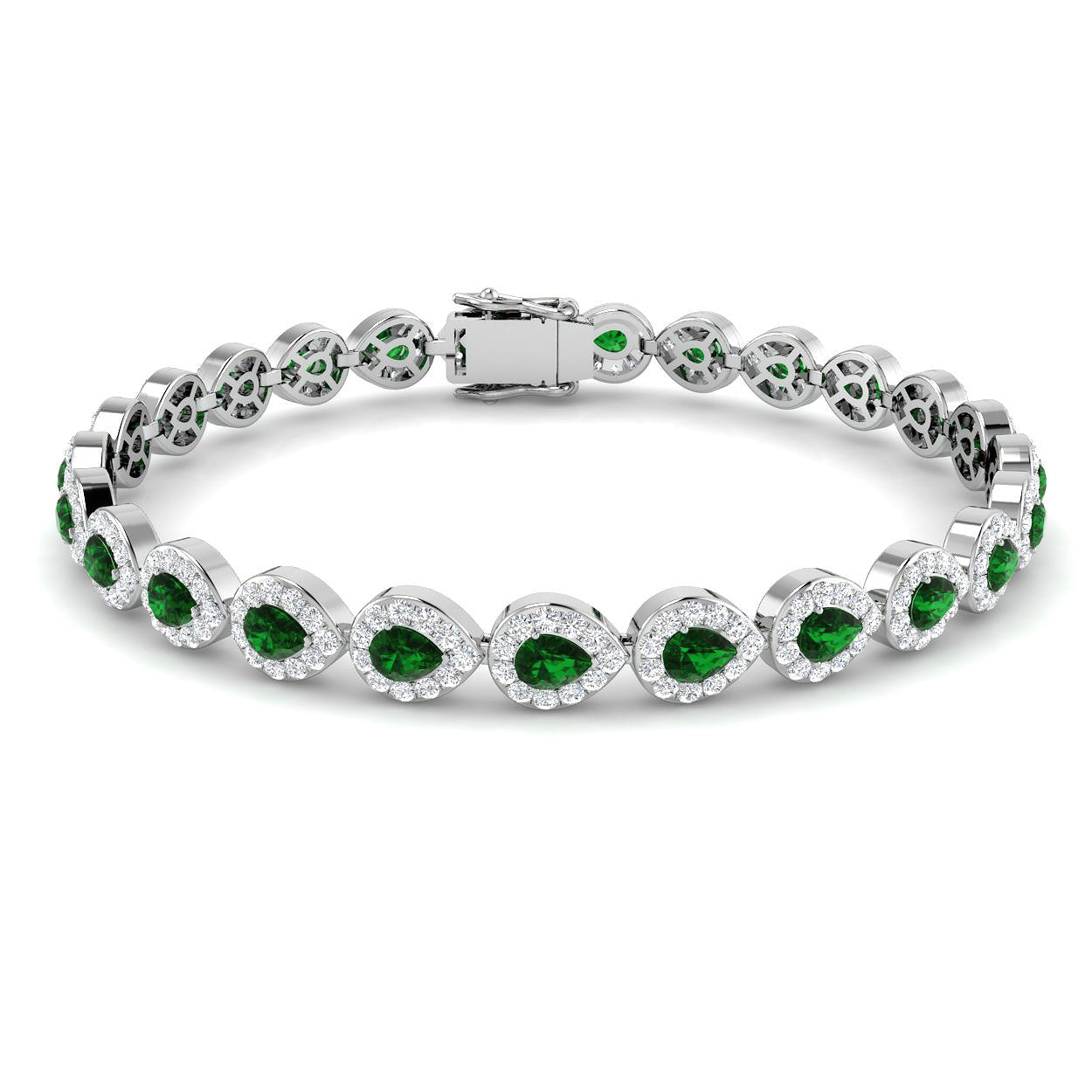 18ct White Gold 5.75ct Emerald Bracelet