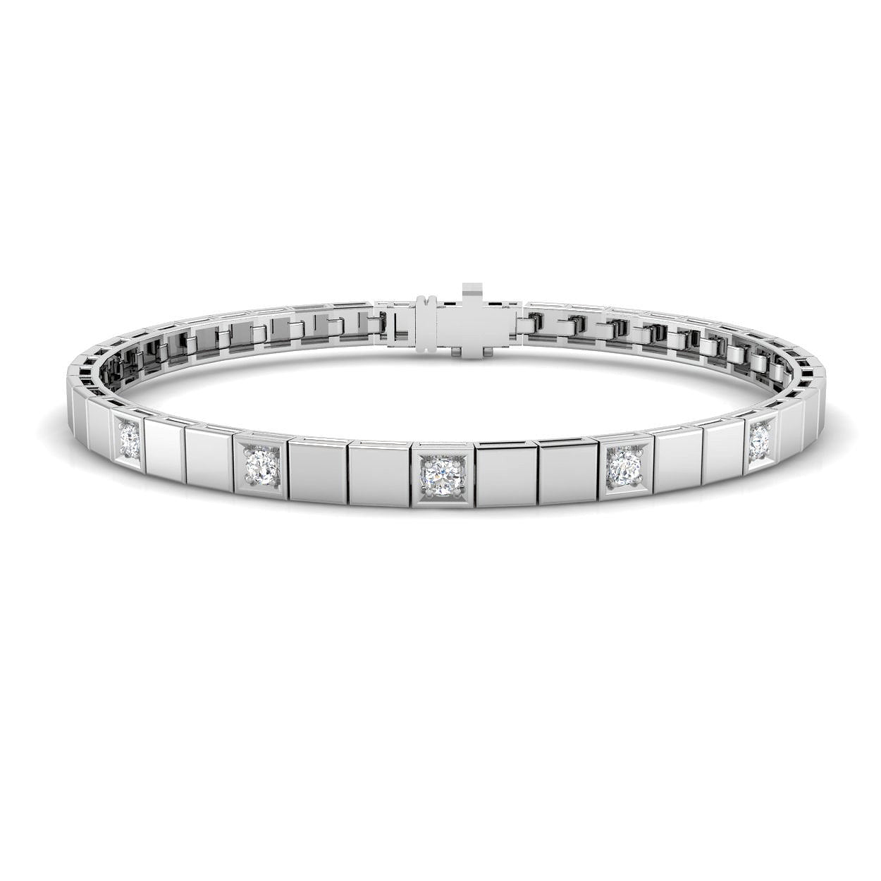 14ct White Gold 0.23ct G SI1 Diamond Bracelet