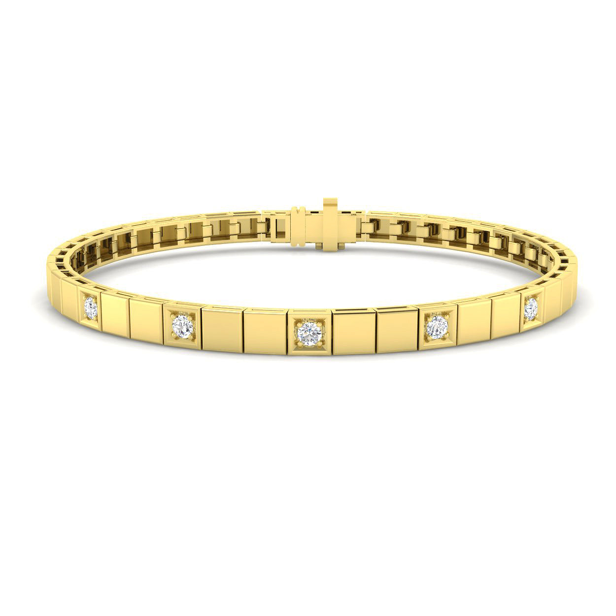14ct Yellow Gold 0.24ct G SI1 Diamond Bracelet