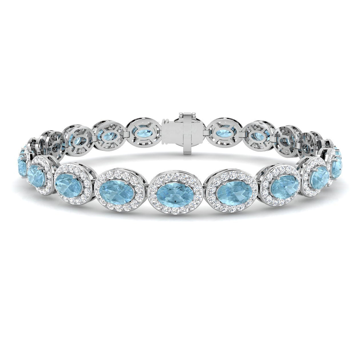 9ct White Gold 10.94ct Aquamarine Bracelet