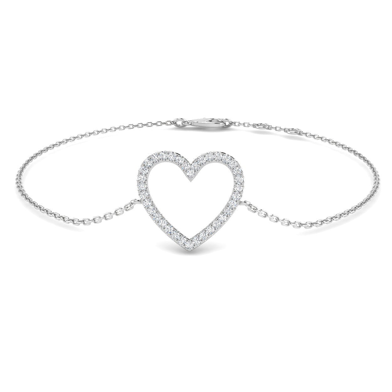 9ct White Gold 0.14ct G SI2 Diamond Bracelet