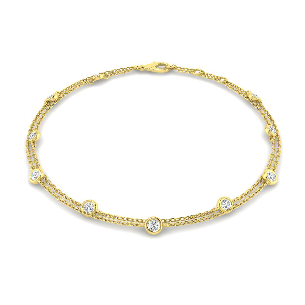 9ct Yellow Gold 0.49ct Laboratory Grown CVD Bracelet