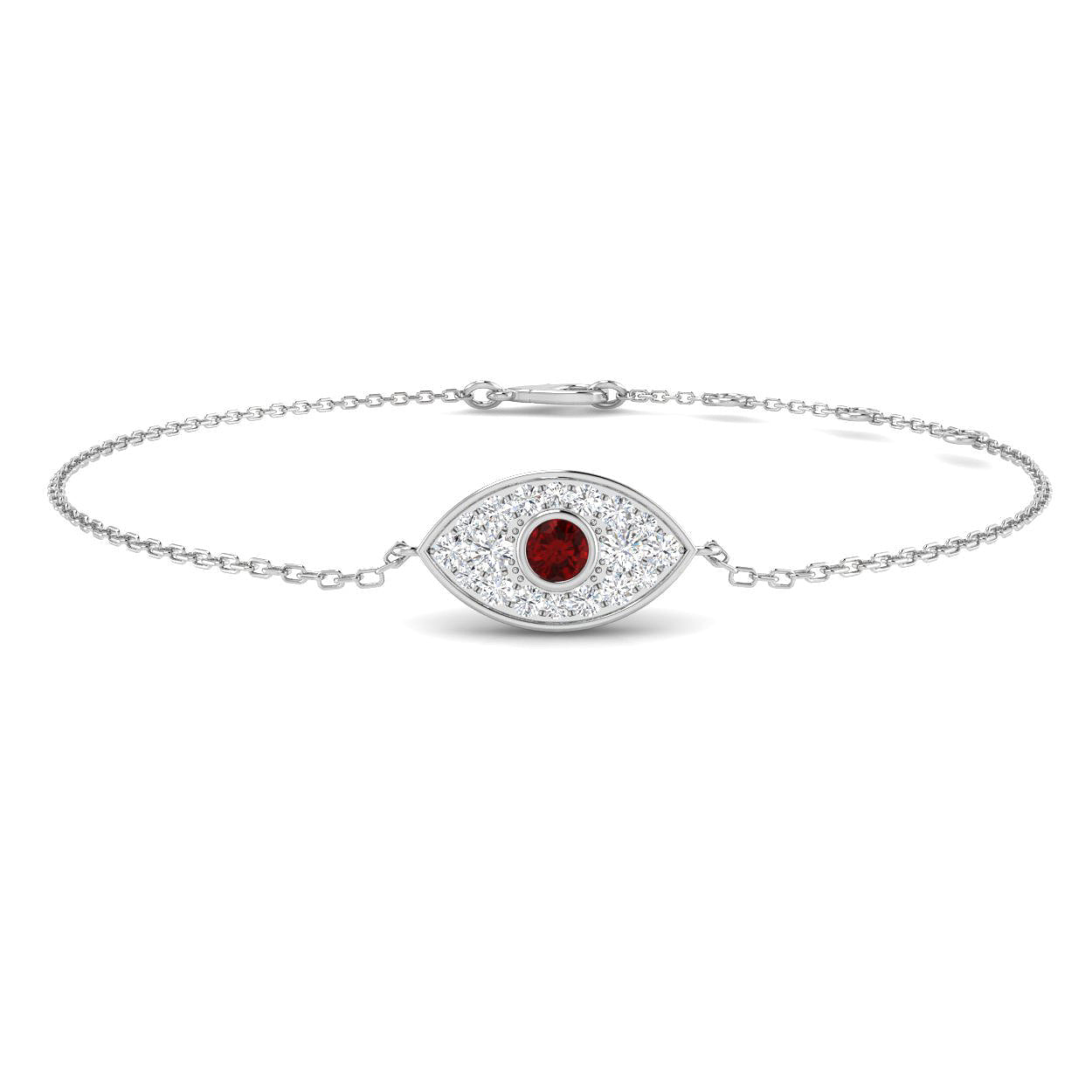 9ct White Gold 0.39ct Ruby Bracelet