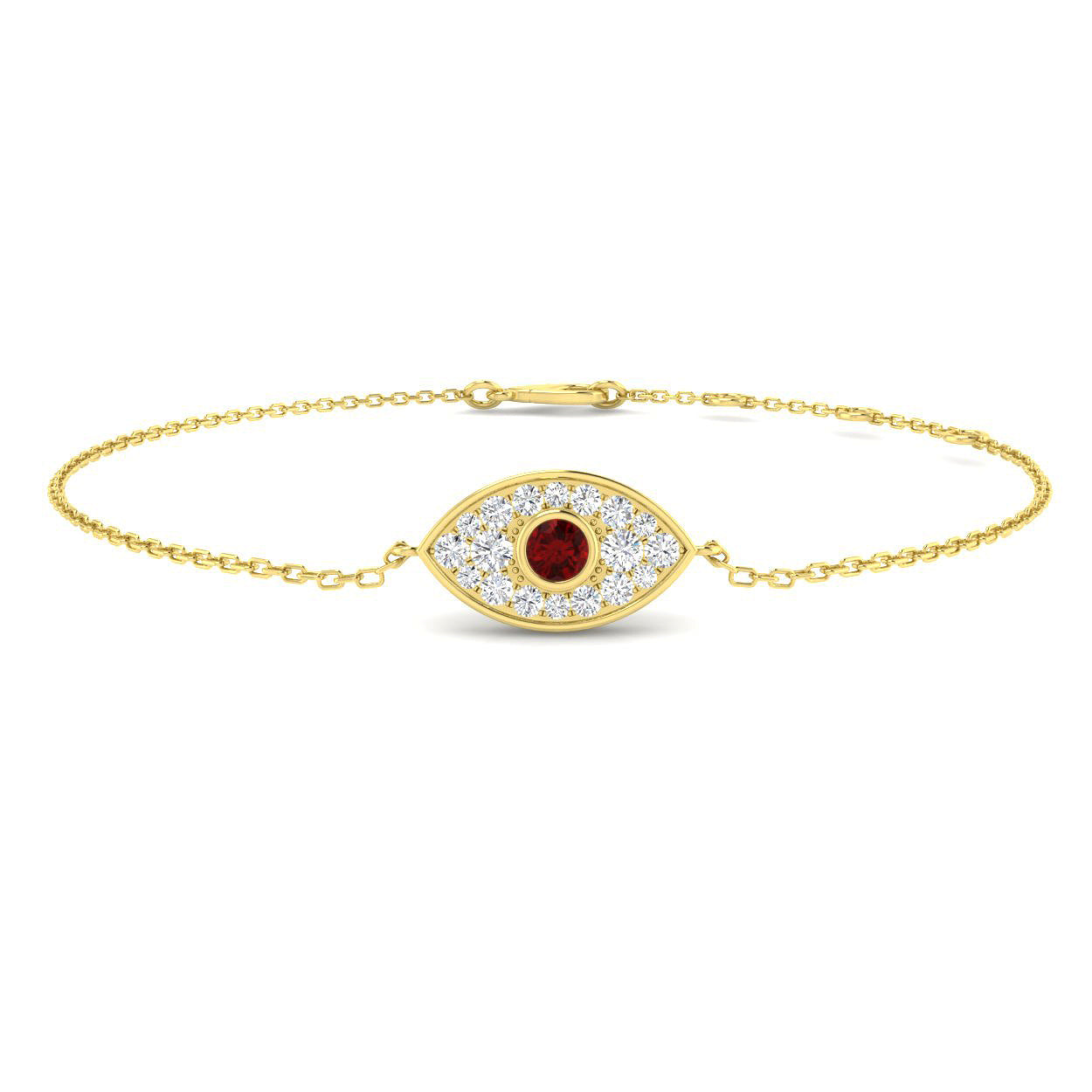 9ct Yellow Gold 0.39ct Ruby Bracelet