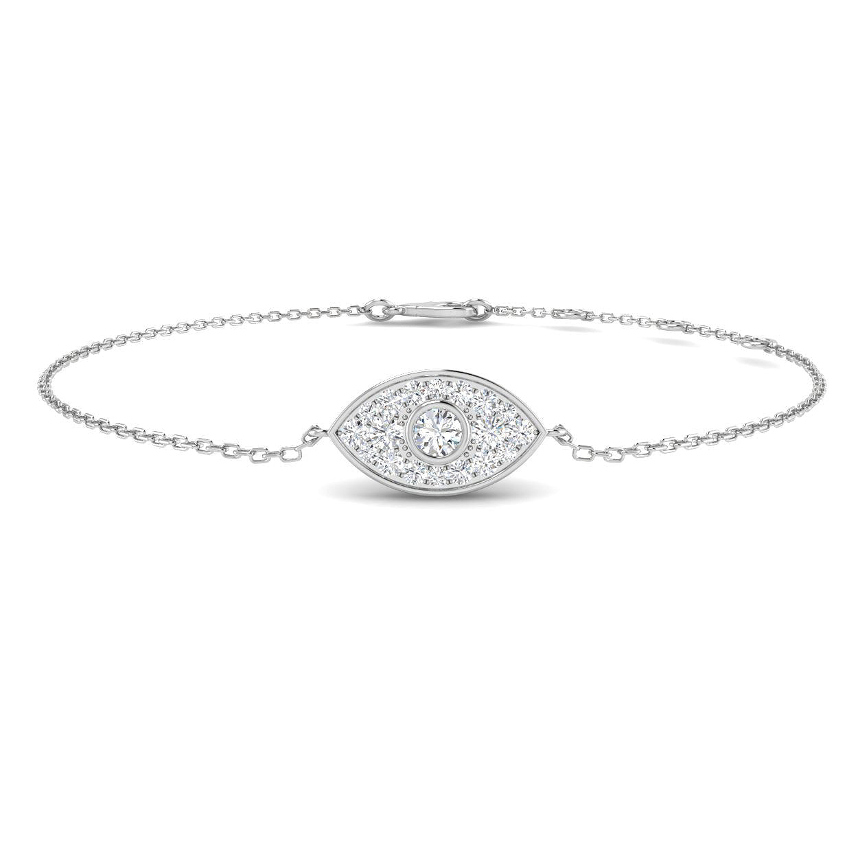 9ct White Gold 0.31ct G SI2 Diamond Bracelet