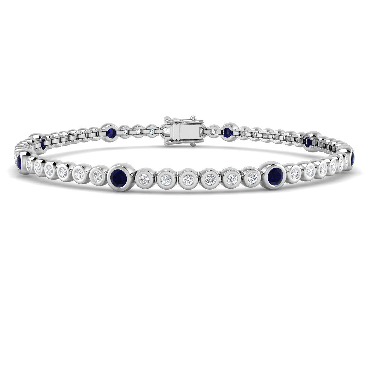 18ct White Gold 2.35ct Blue Sapphire Bracelet