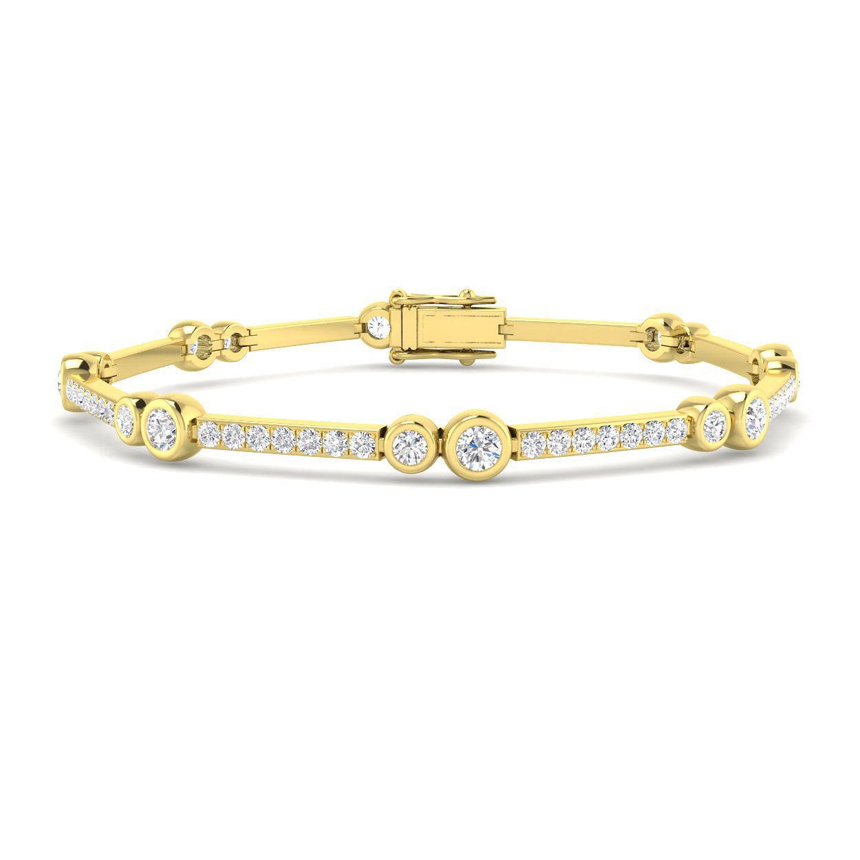 9ct Yellow Gold 2.42ct Laboratory Grown CVD Bracelet