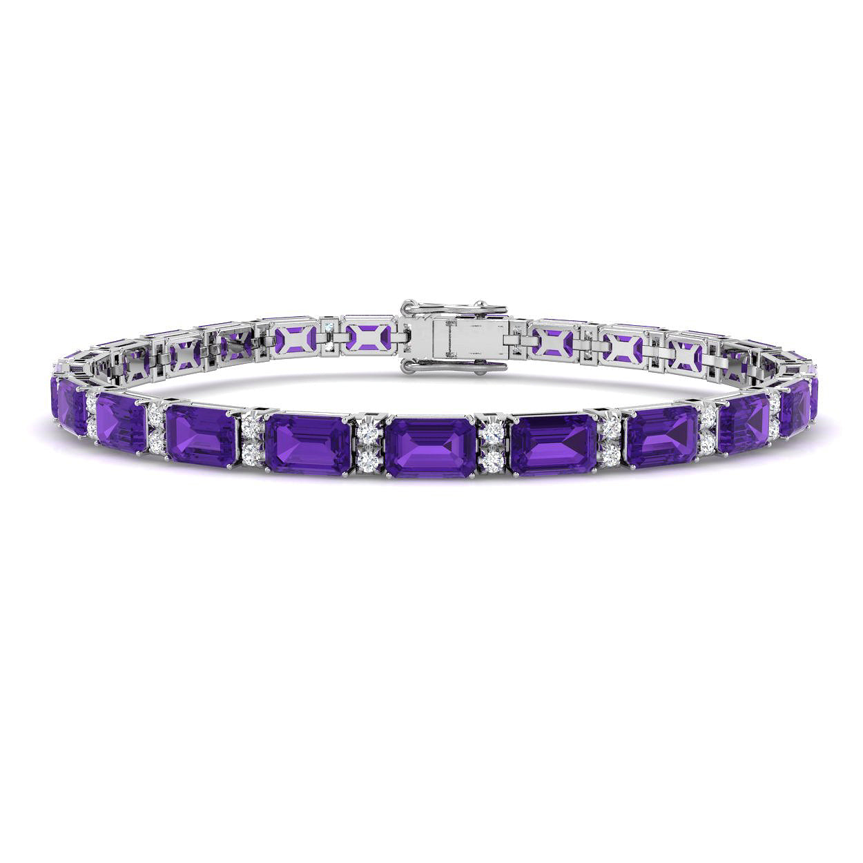 9ct White Gold 12.26ct Amethyst Bracelet