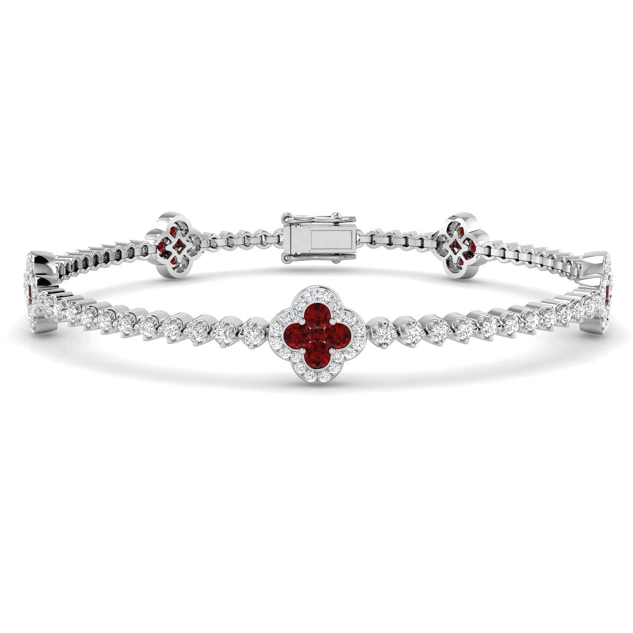 18ct White Gold 3.09ct Ruby Bracelet