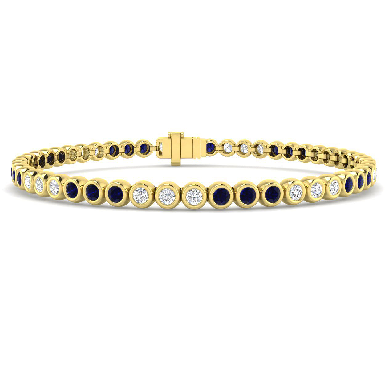 18ct Yellow Gold 2.55ct Blue Sapphire Bracelet
