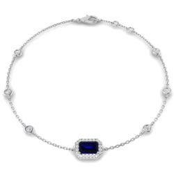 18ct White Gold 0.85ct Blue Sapphire Bracelet