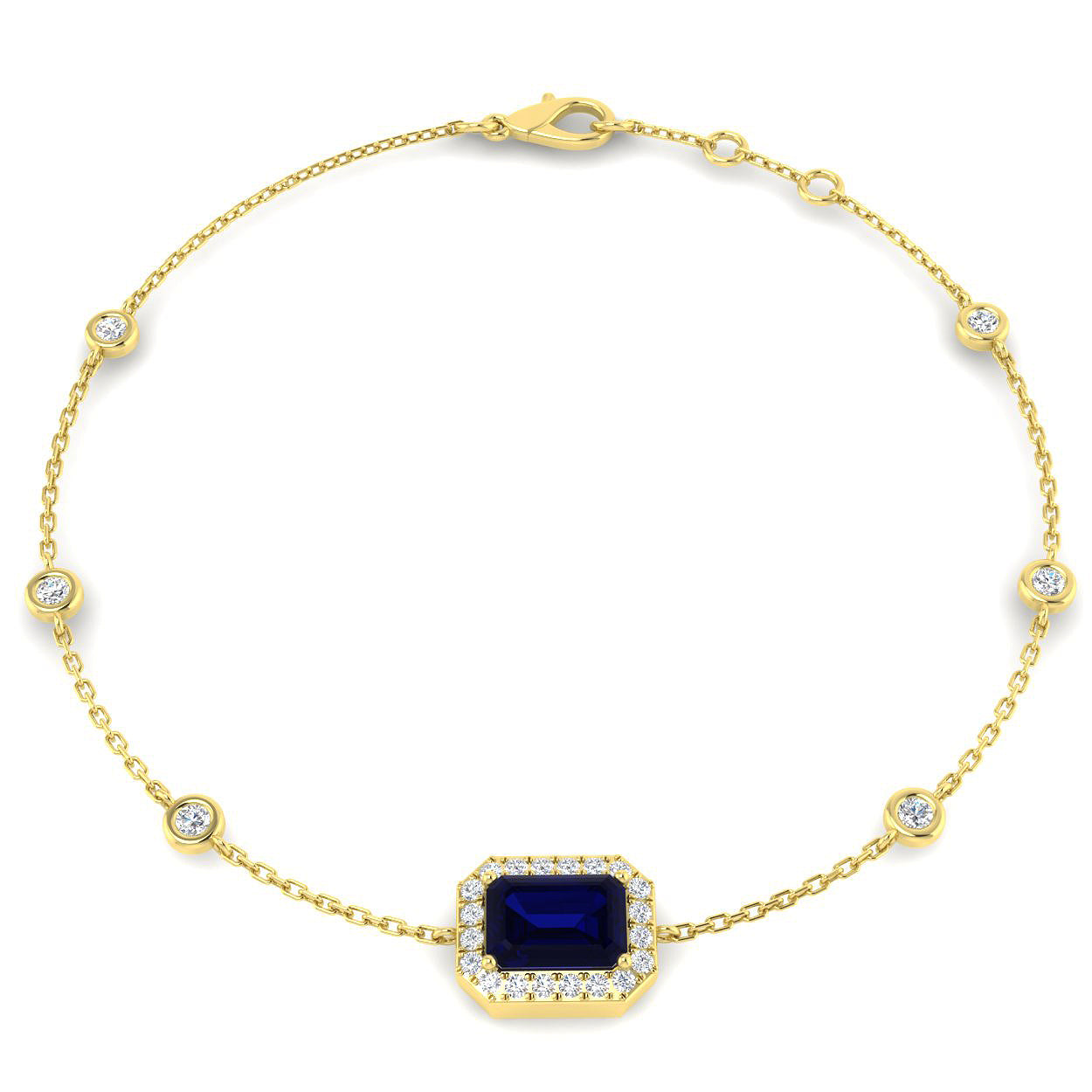 18ct Yellow Gold 1.71ct Blue Sapphire Bracelet