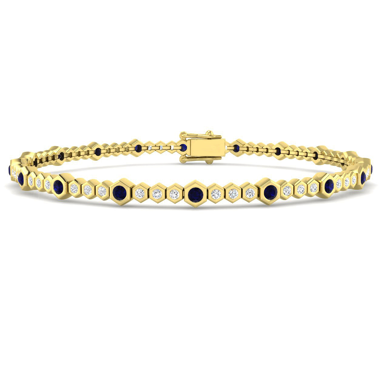 18ct Yellow Gold 1.73ct Blue Sapphire Bracelet