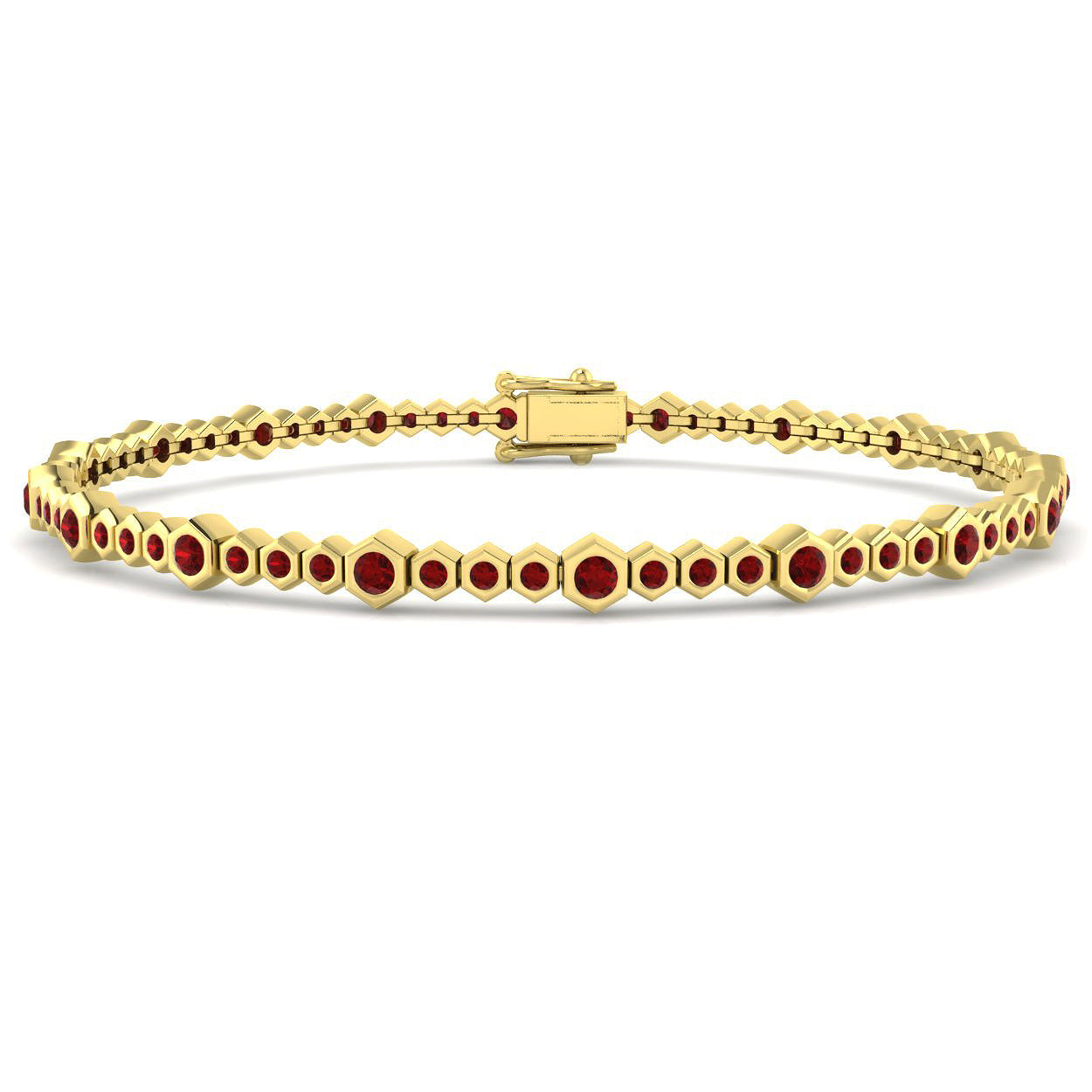 9ct Yellow Gold 1.99ct G SI1 Ruby Bracelet