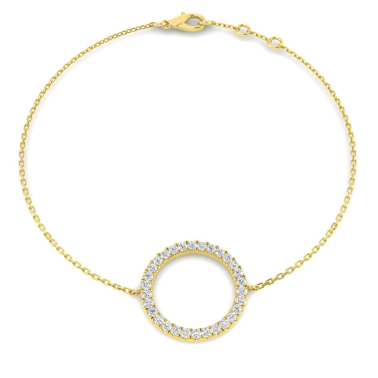 9ct Yellow Gold 0.32ct Laboratory Grown CVD Bracelet