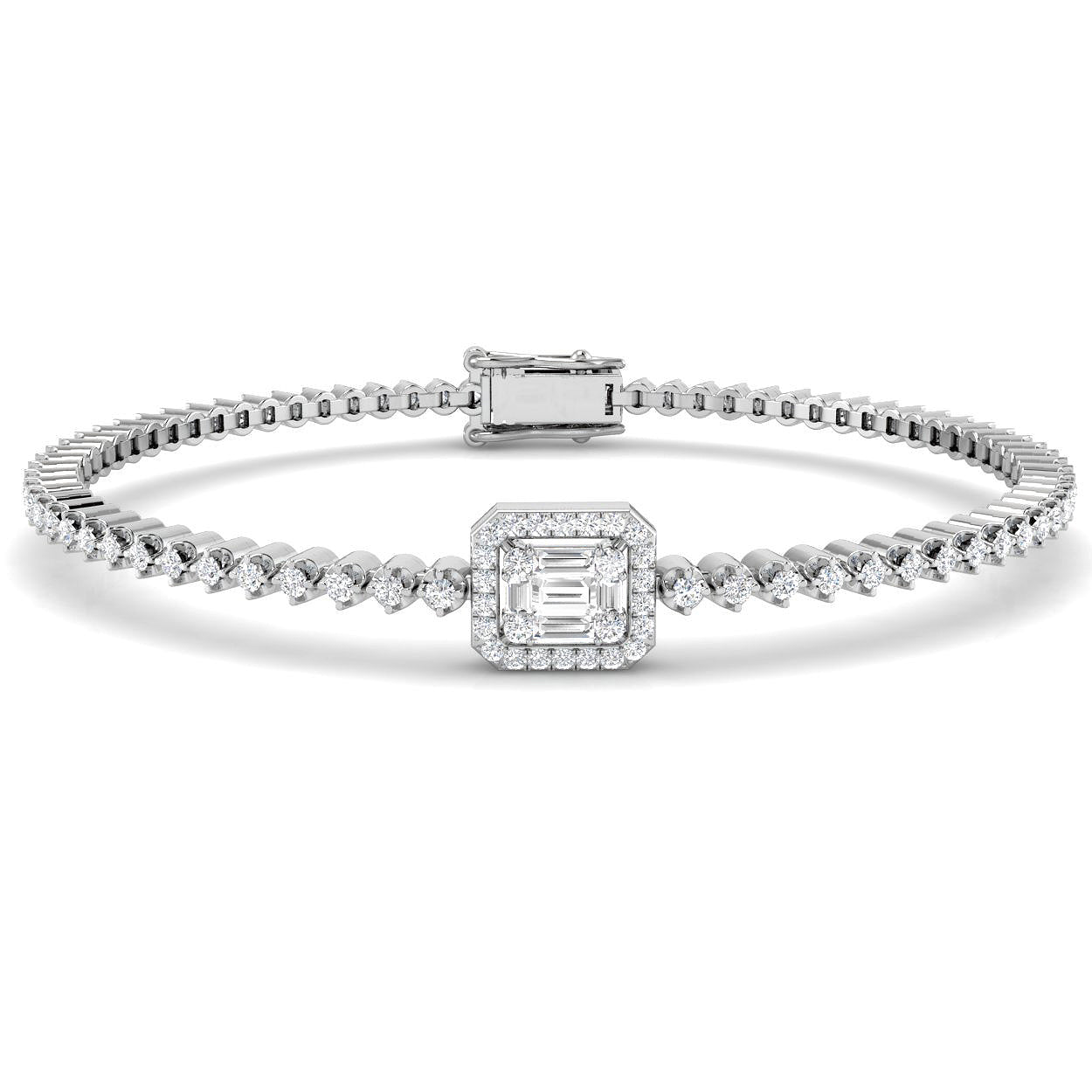 18ct White Gold 1.17ct G SI2 Diamond Bracelet