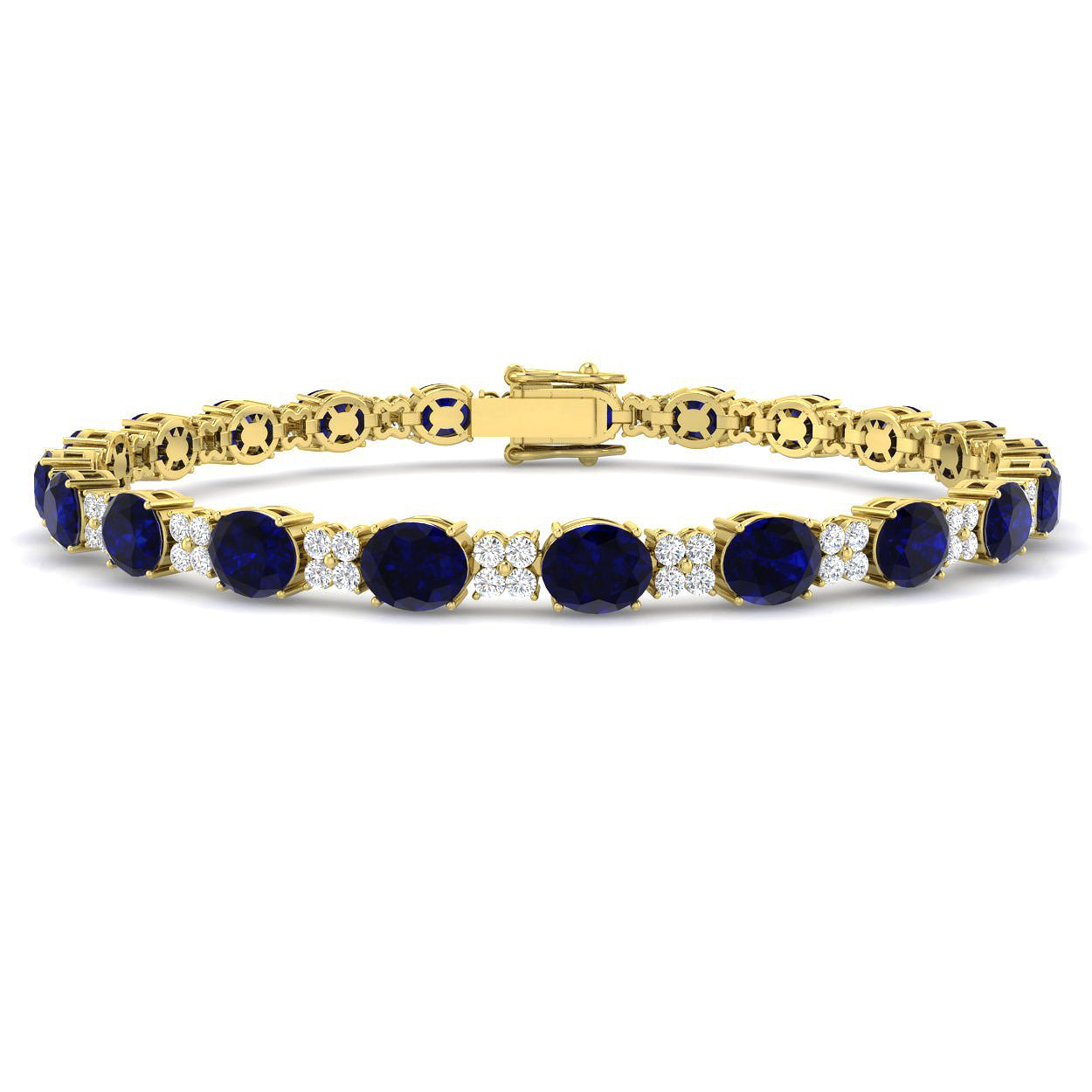 18ct Yellow Gold 15.14ct Blue Sapphire Bracelet