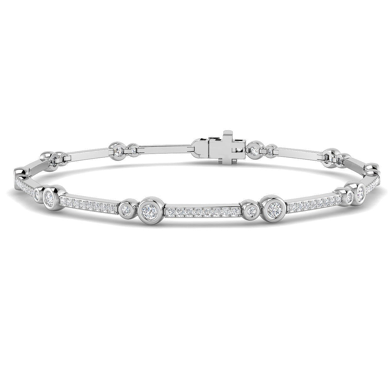 9ct White Gold 1.52ct G I1 Diamond Bracelet