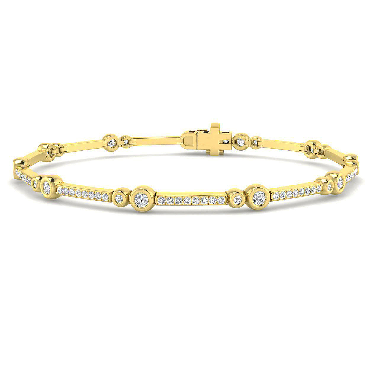 9ct Yellow Gold 1.52ct G I1 Diamond Bracelet