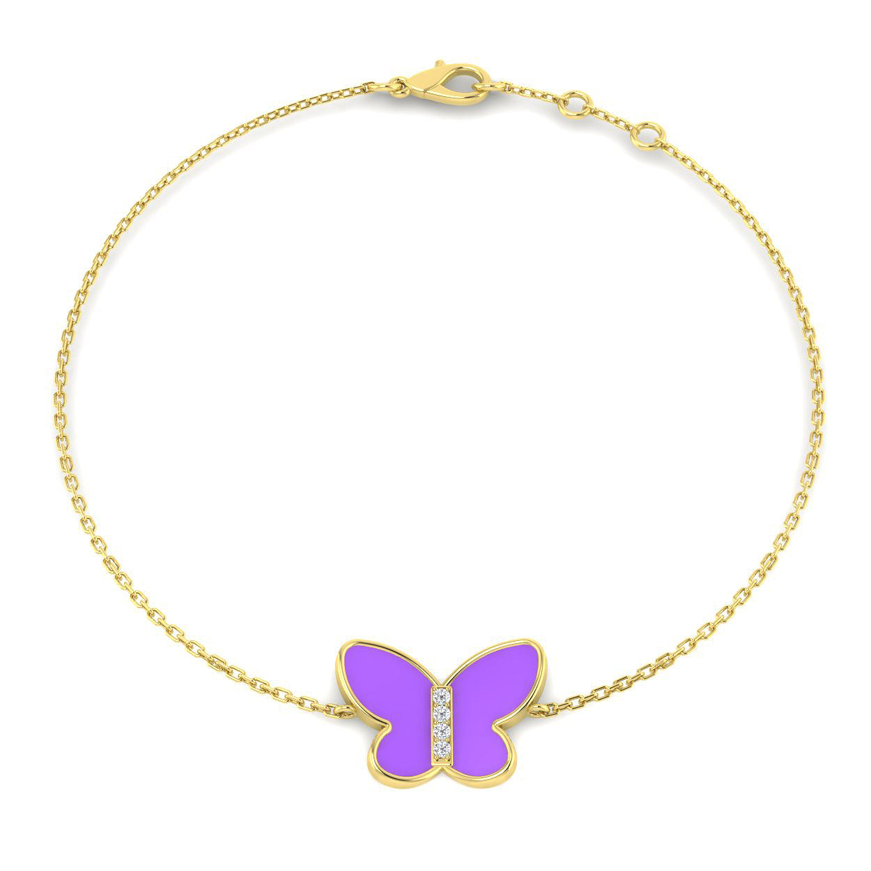 9ct Yellow Gold 0.20ct Enamel Bracelet
